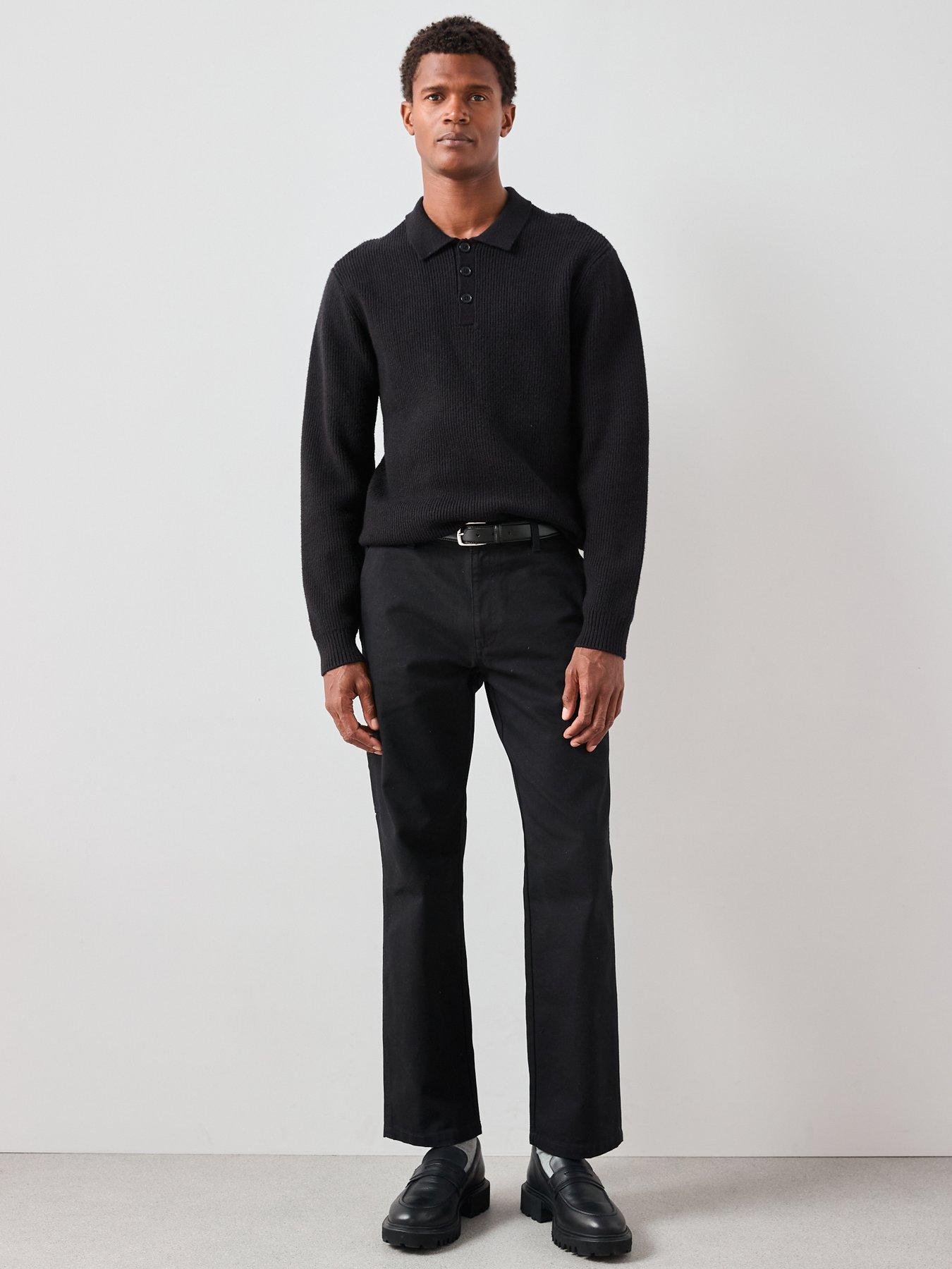 Image 3 of 6 of The Very Collection Chunky Soft Touch Knitted Polo - Black