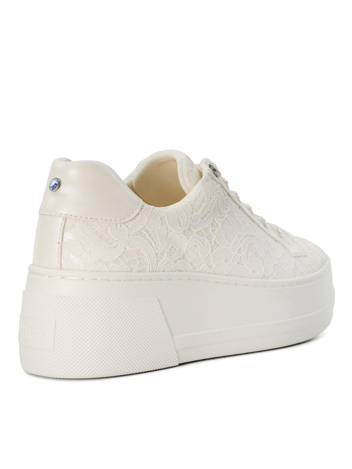  image of dune-london-embraced-lace-detail-platform-trainer-ivory