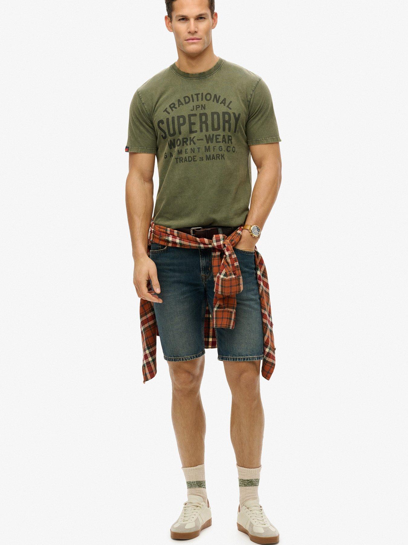  image of superdry-machined-goods-workwear-t-shirt-green