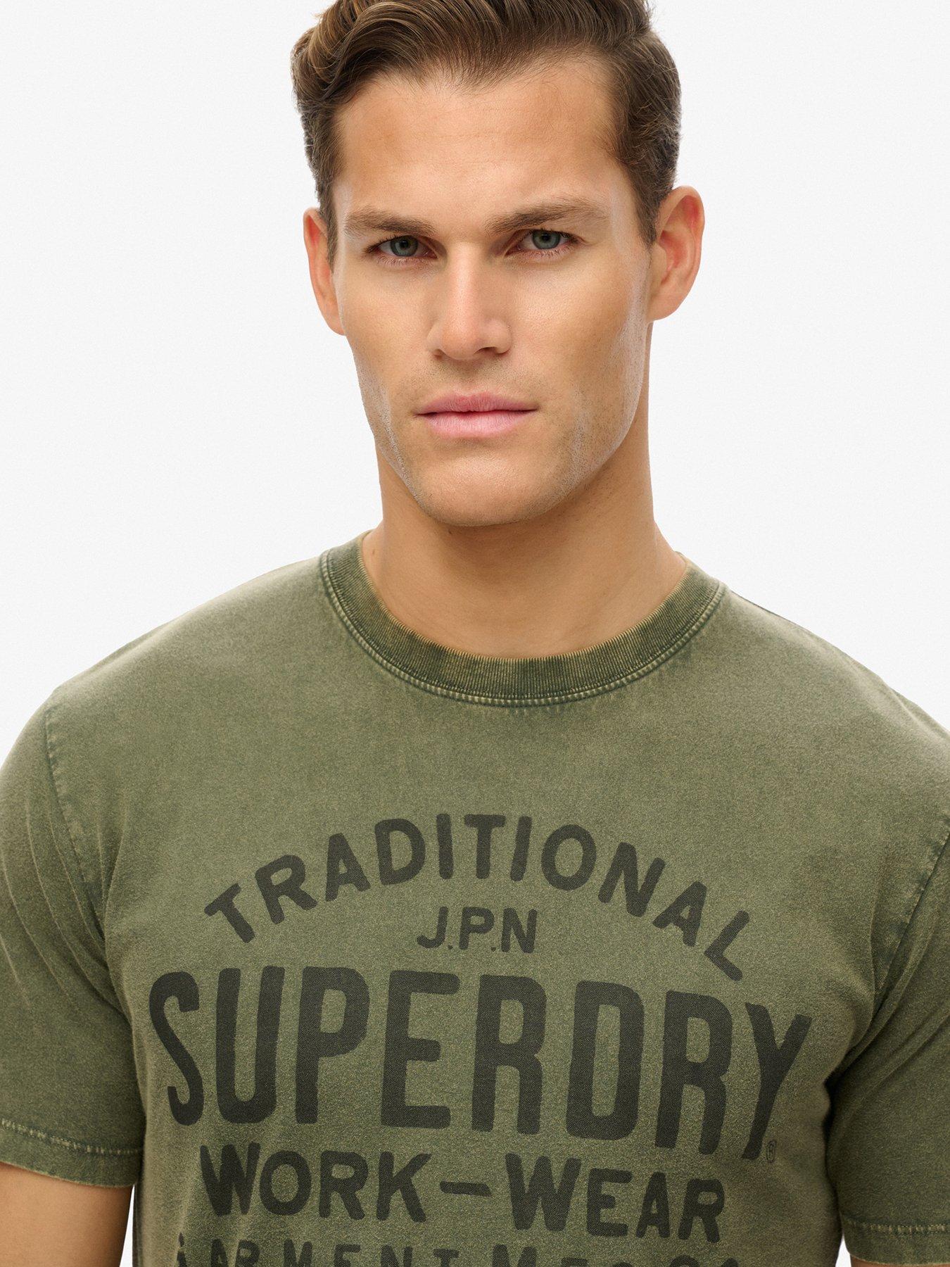  image of superdry-machined-goods-workwear-t-shirt-green