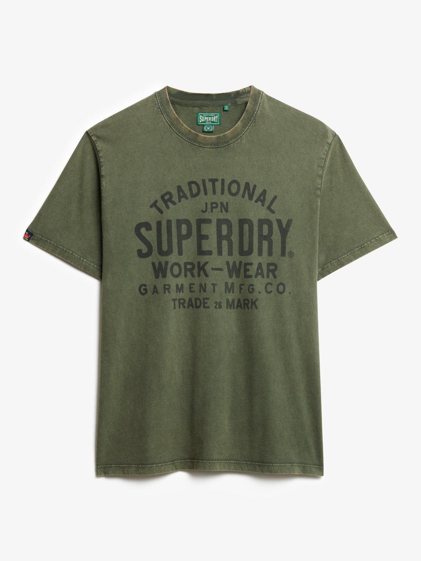  image of superdry-machined-goods-workwear-t-shirt-green