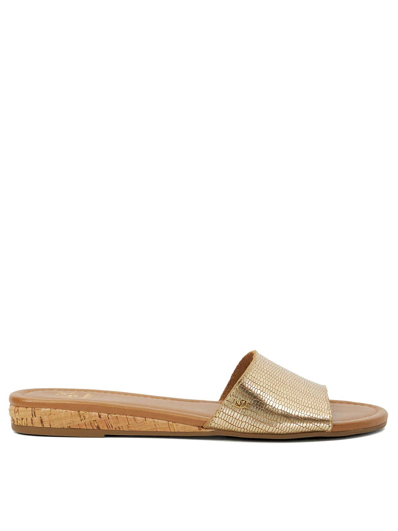 dune-london-lino-leather-flat-sandal-gold