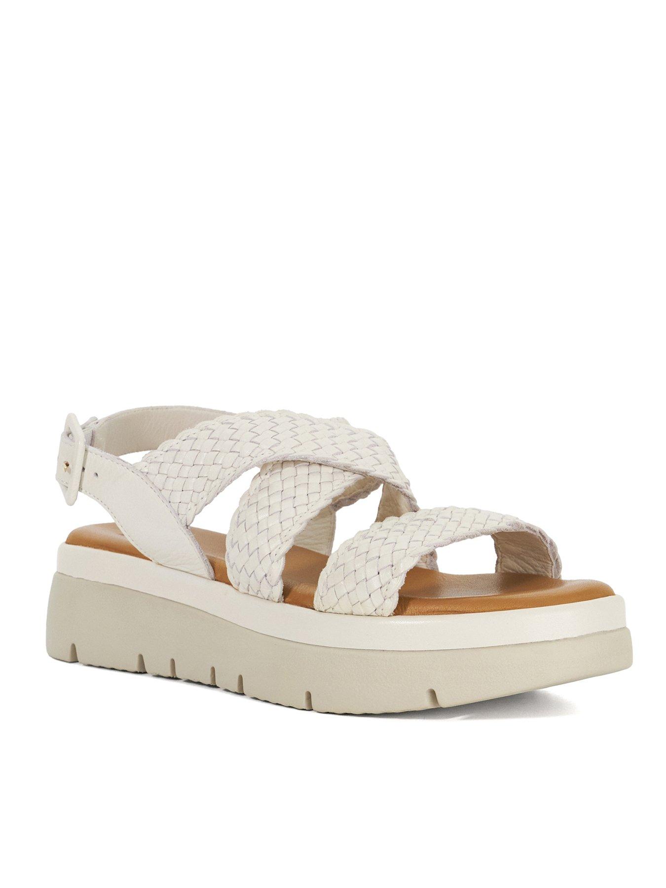  image of dune-london-lorro-leather-woven-sandal-white