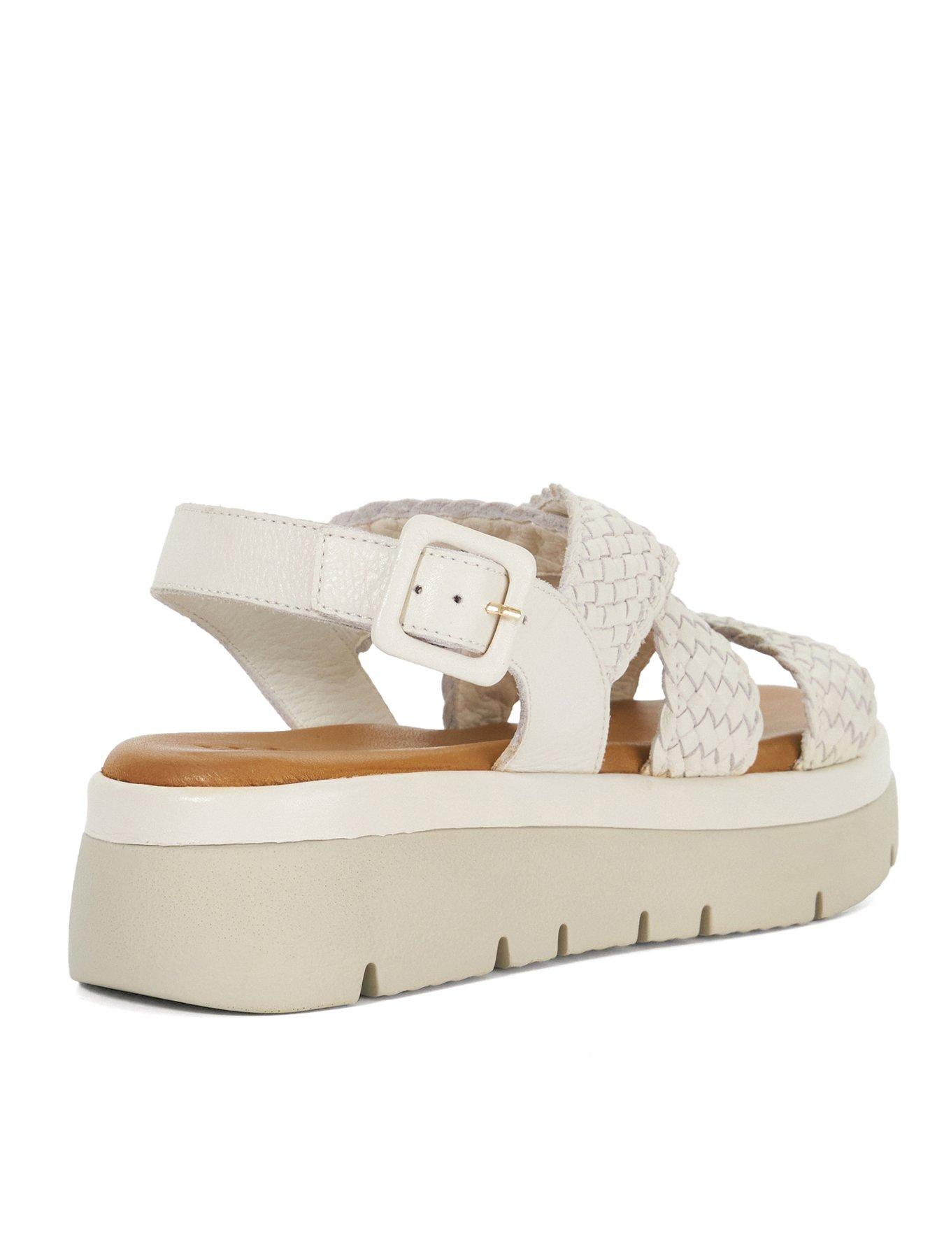  image of dune-london-lorro-leather-woven-sandal-white