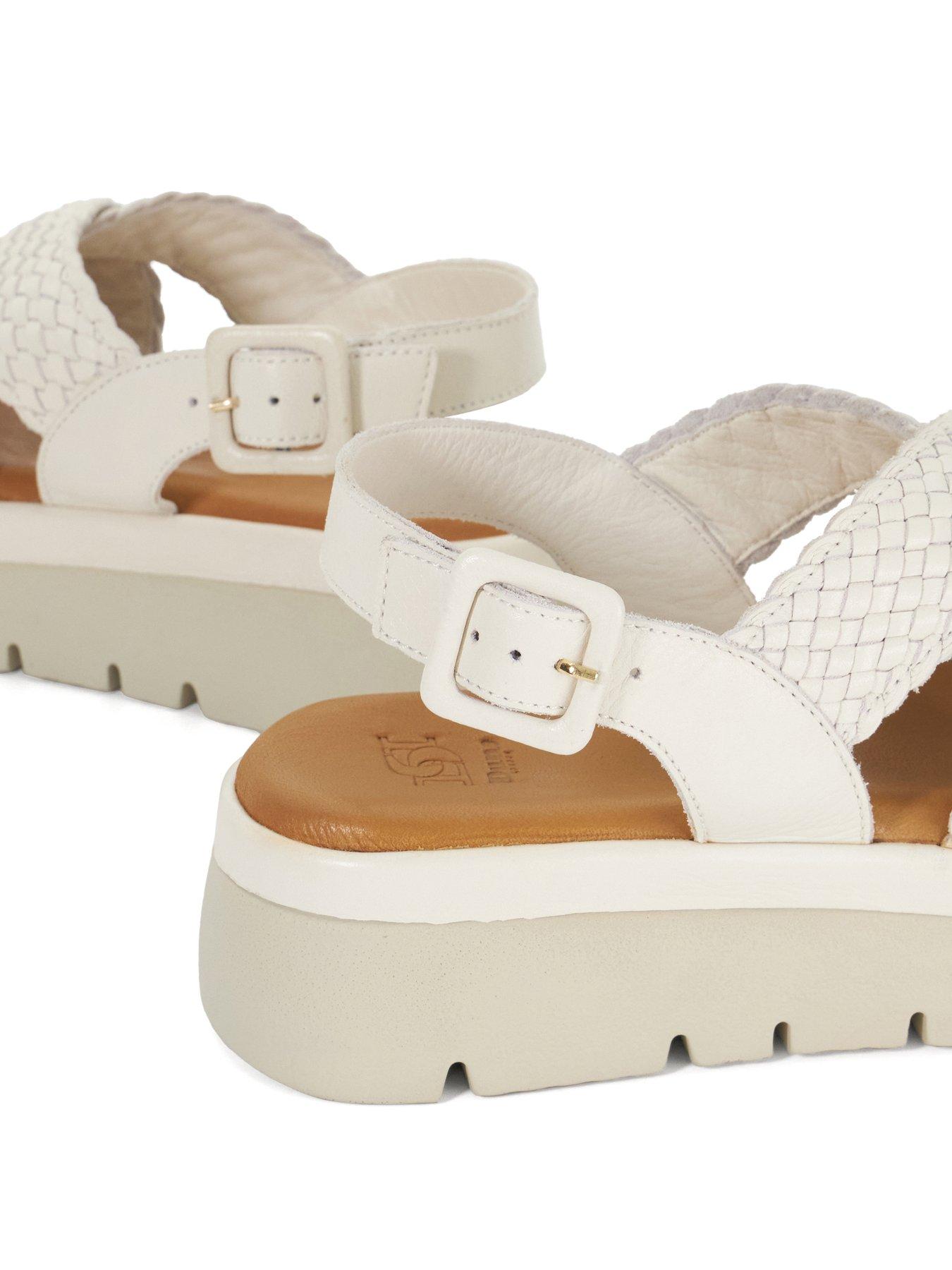  image of dune-london-lorro-leather-woven-sandal-white