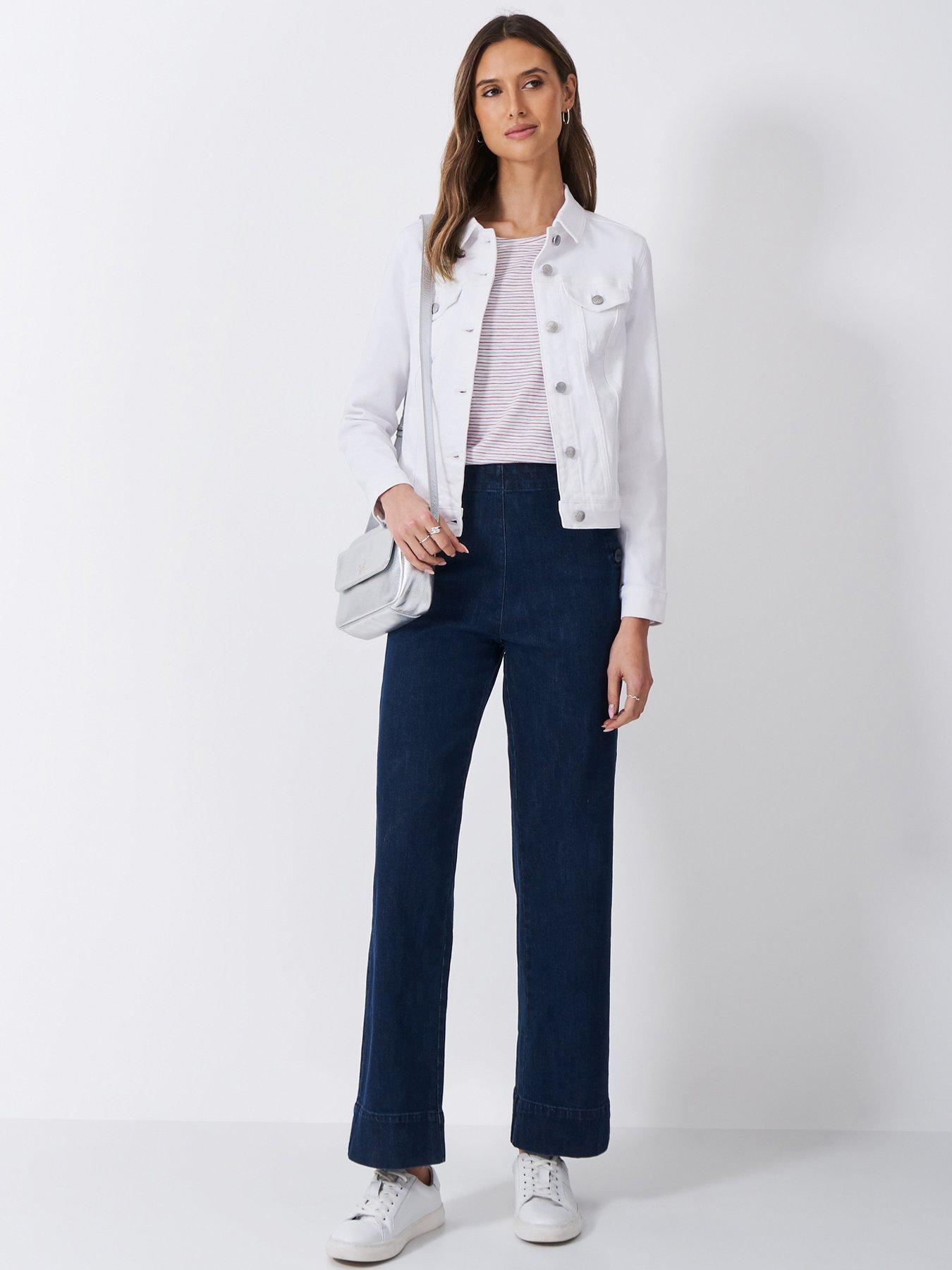  image of crew-clothing-denim-western-jacket-white