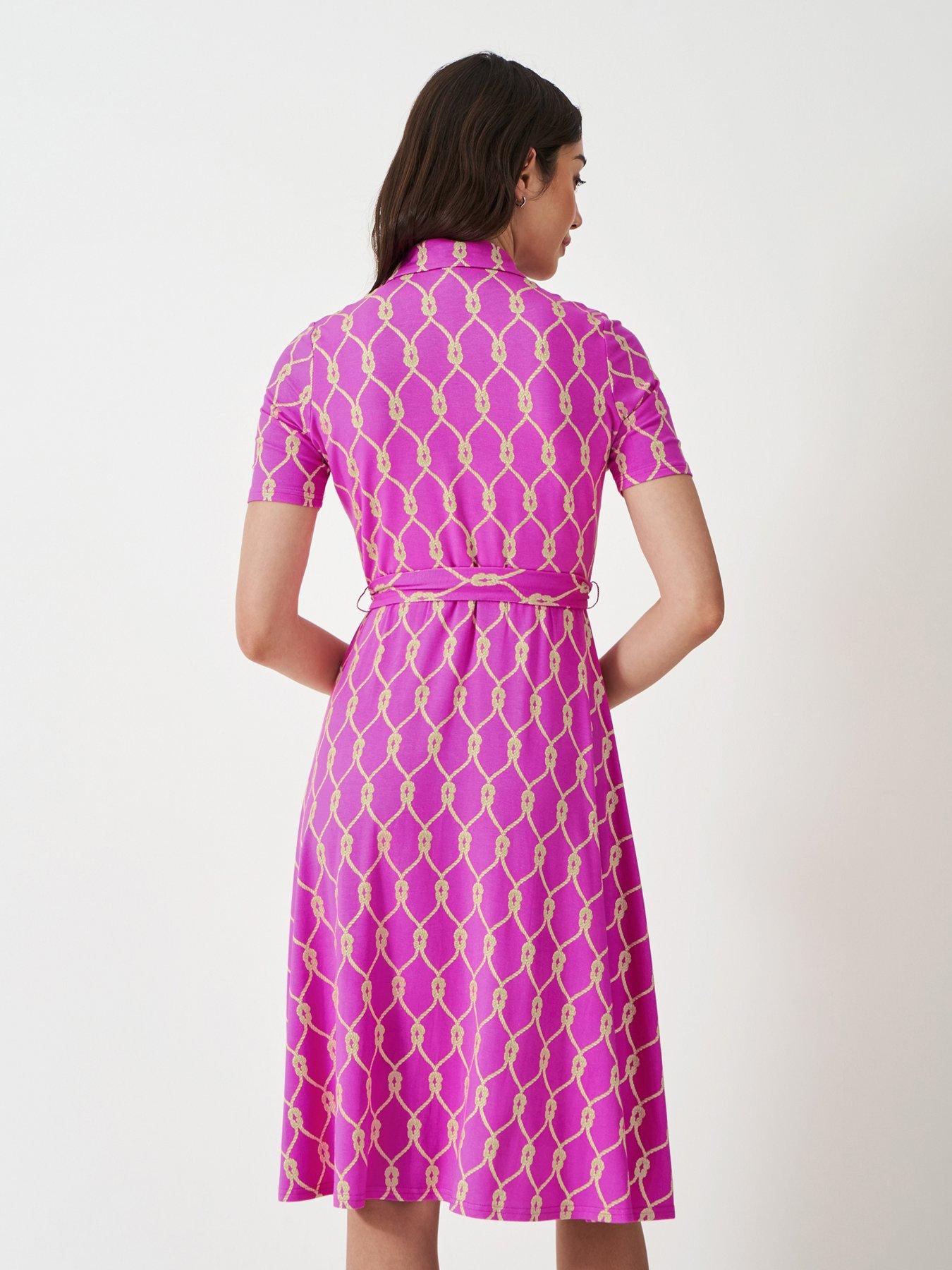  image of crew-clothing-emma-jersey-shirt-dress-pink