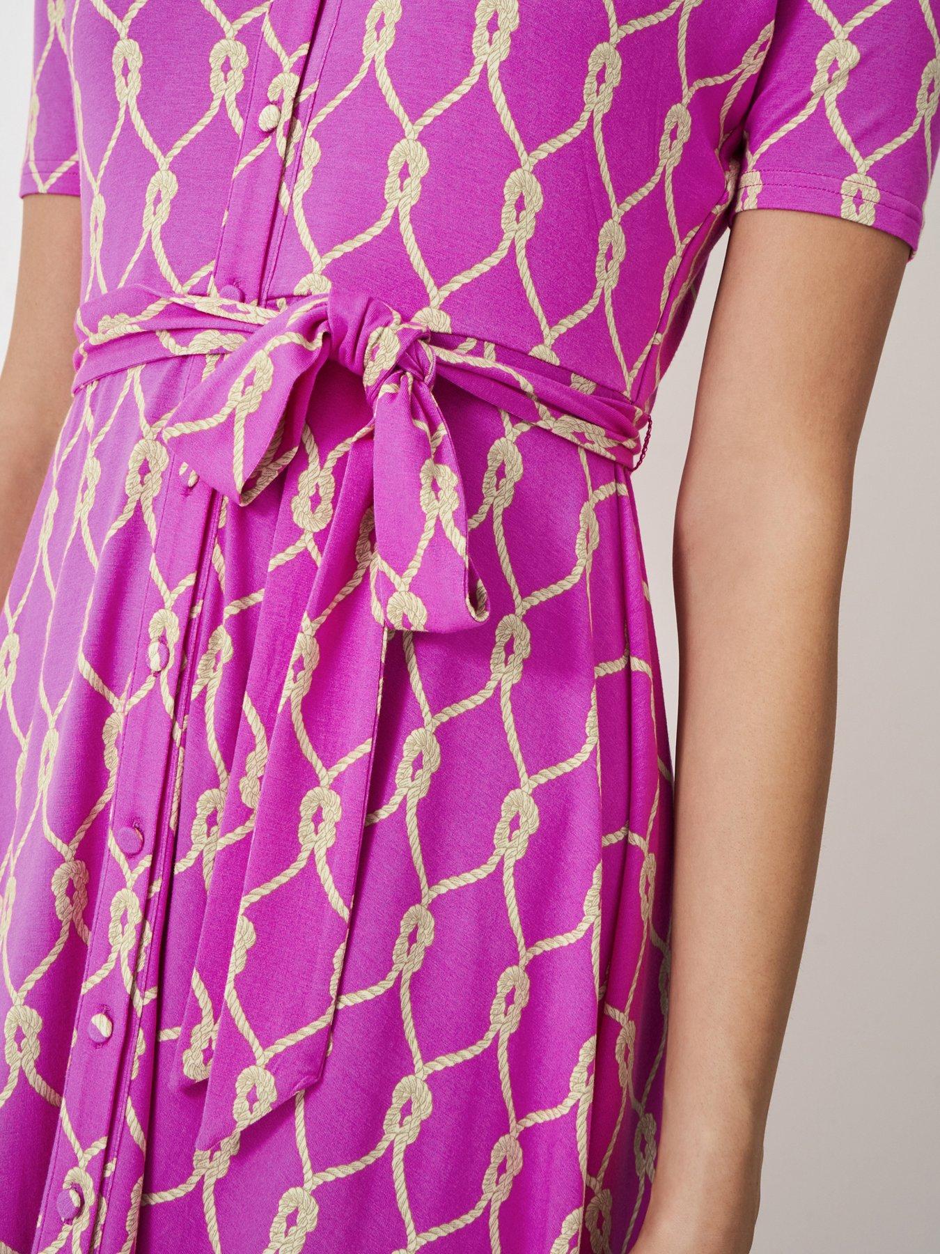  image of crew-clothing-emma-jersey-shirt-dress-pink