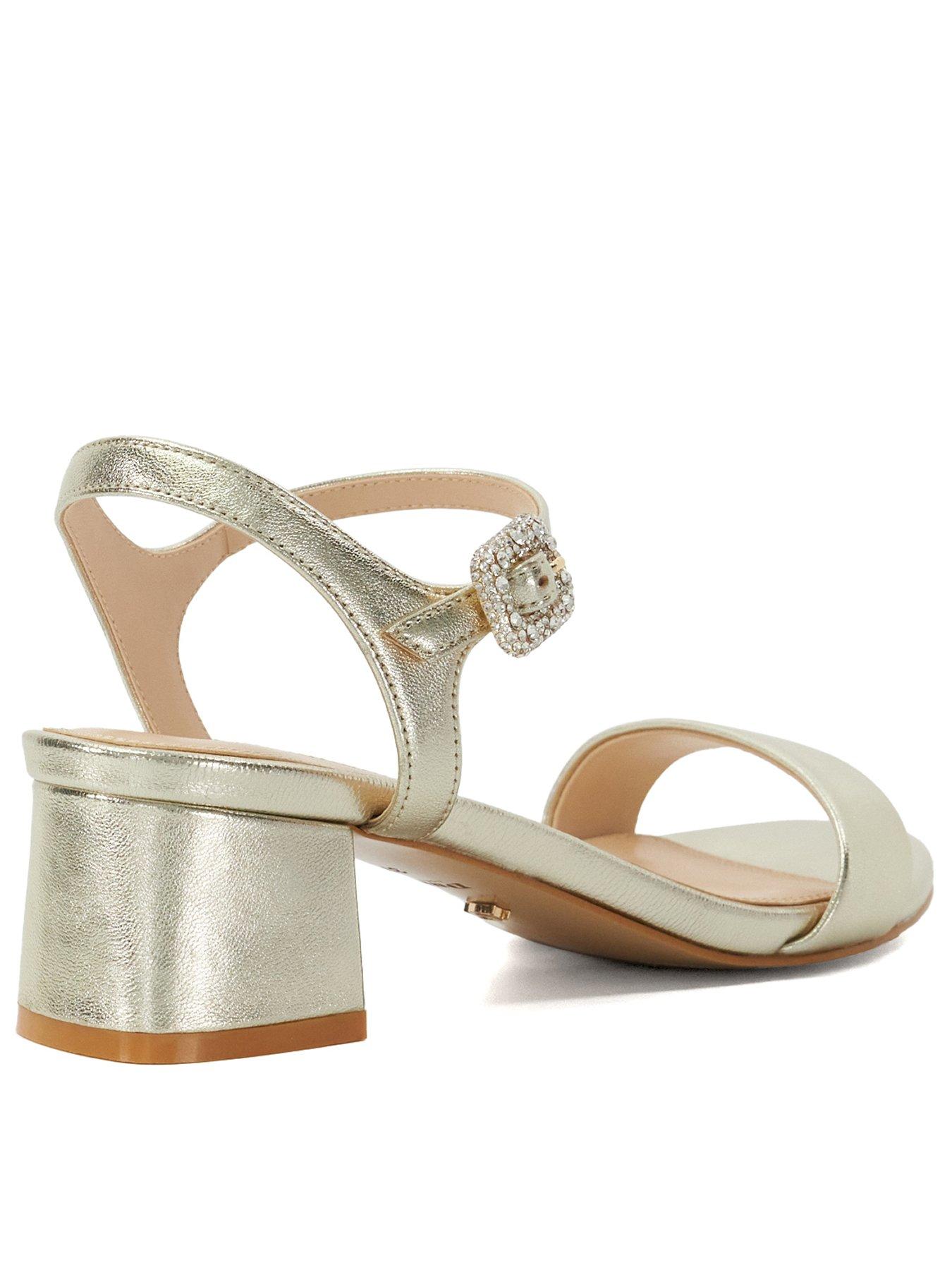  image of dune-london-measure-leather-block-heel-sandals-gold