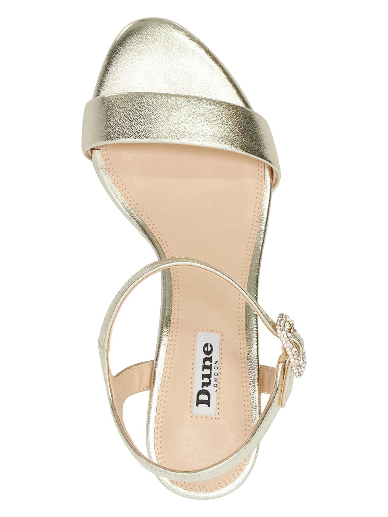  image of dune-london-measure-leather-block-heel-sandals-gold