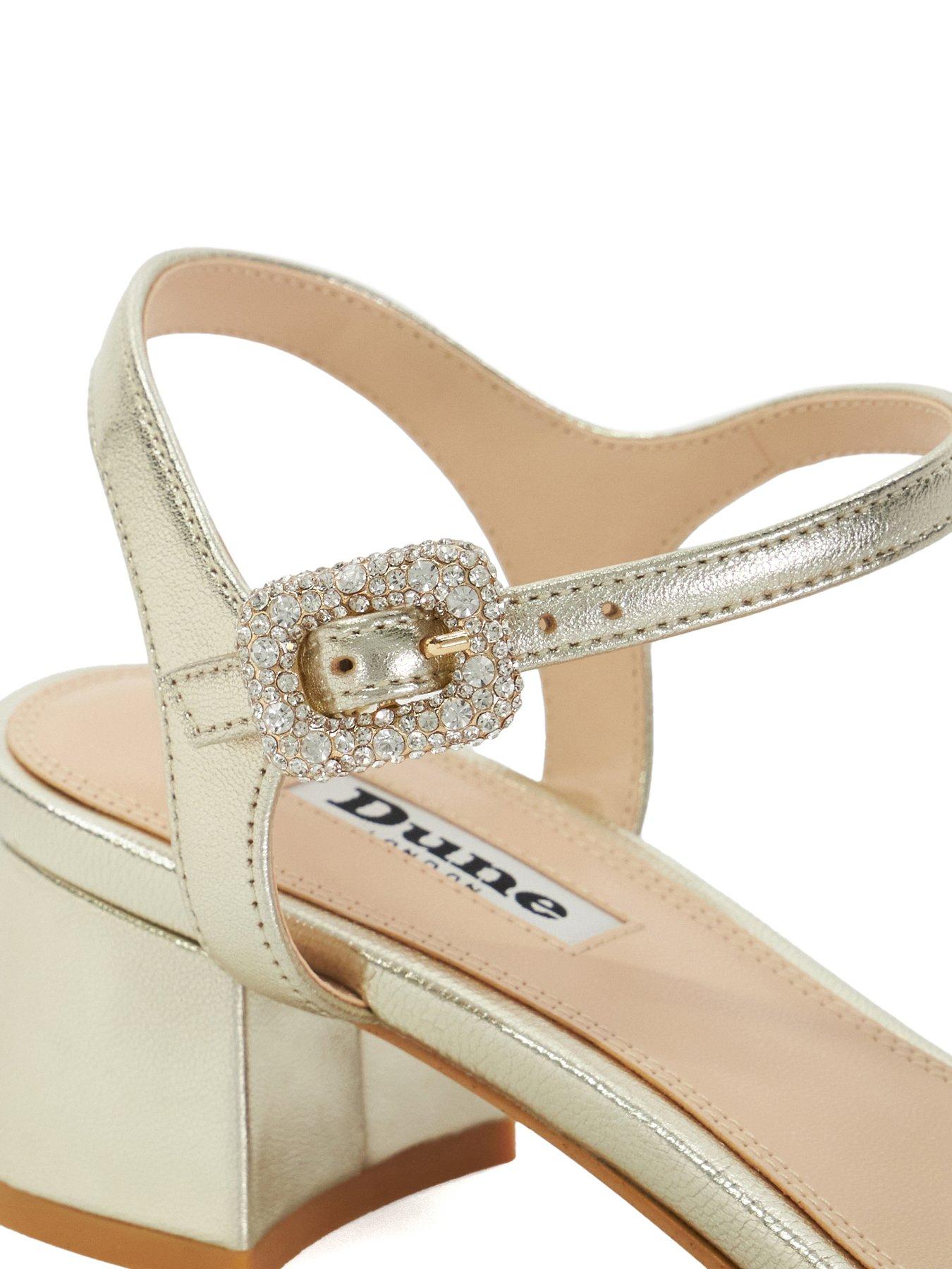  image of dune-london-measure-leather-block-heel-sandals-gold