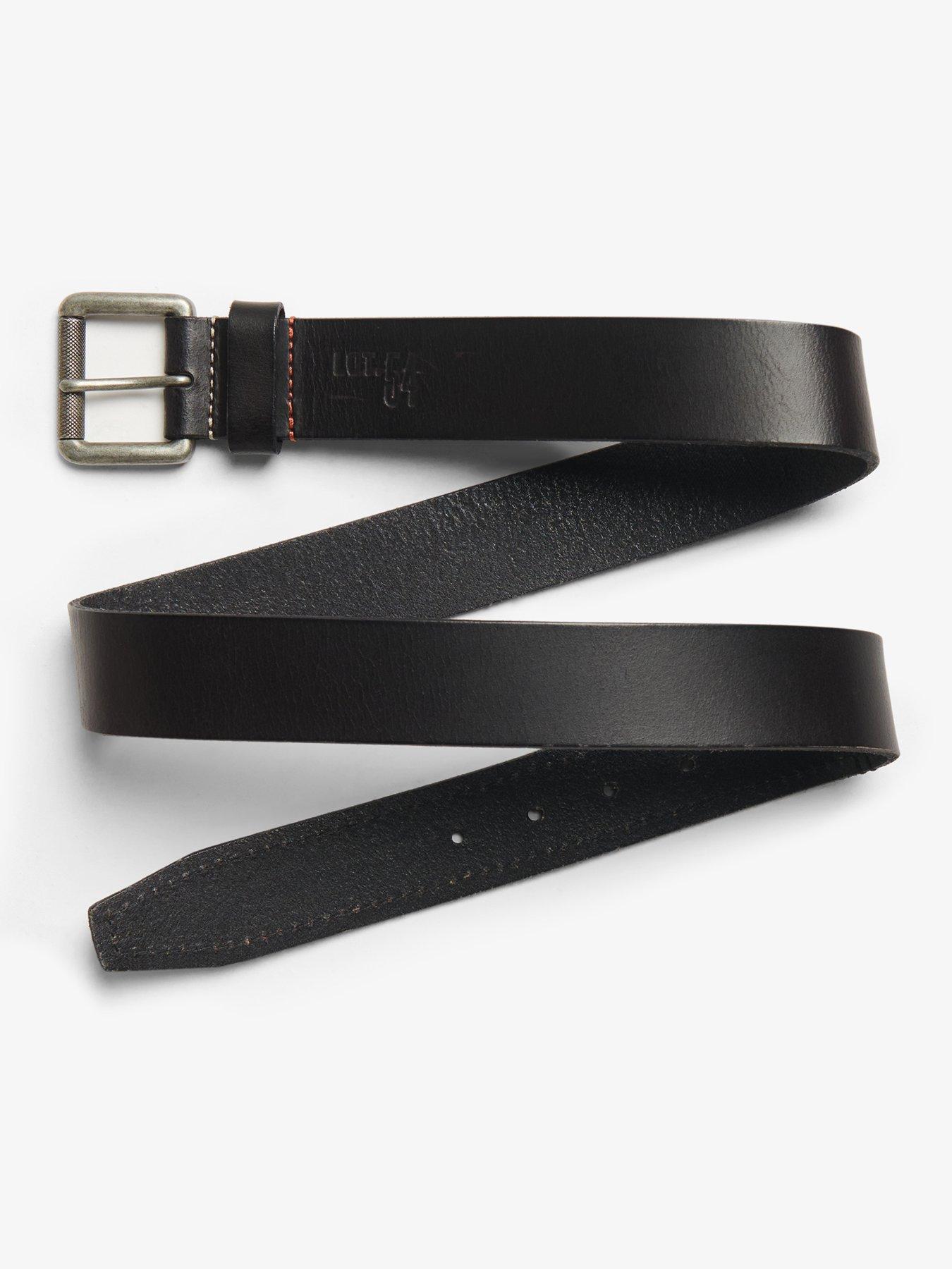 Image 2 of 4 of Superdry Badgeman Leather Belt -Black