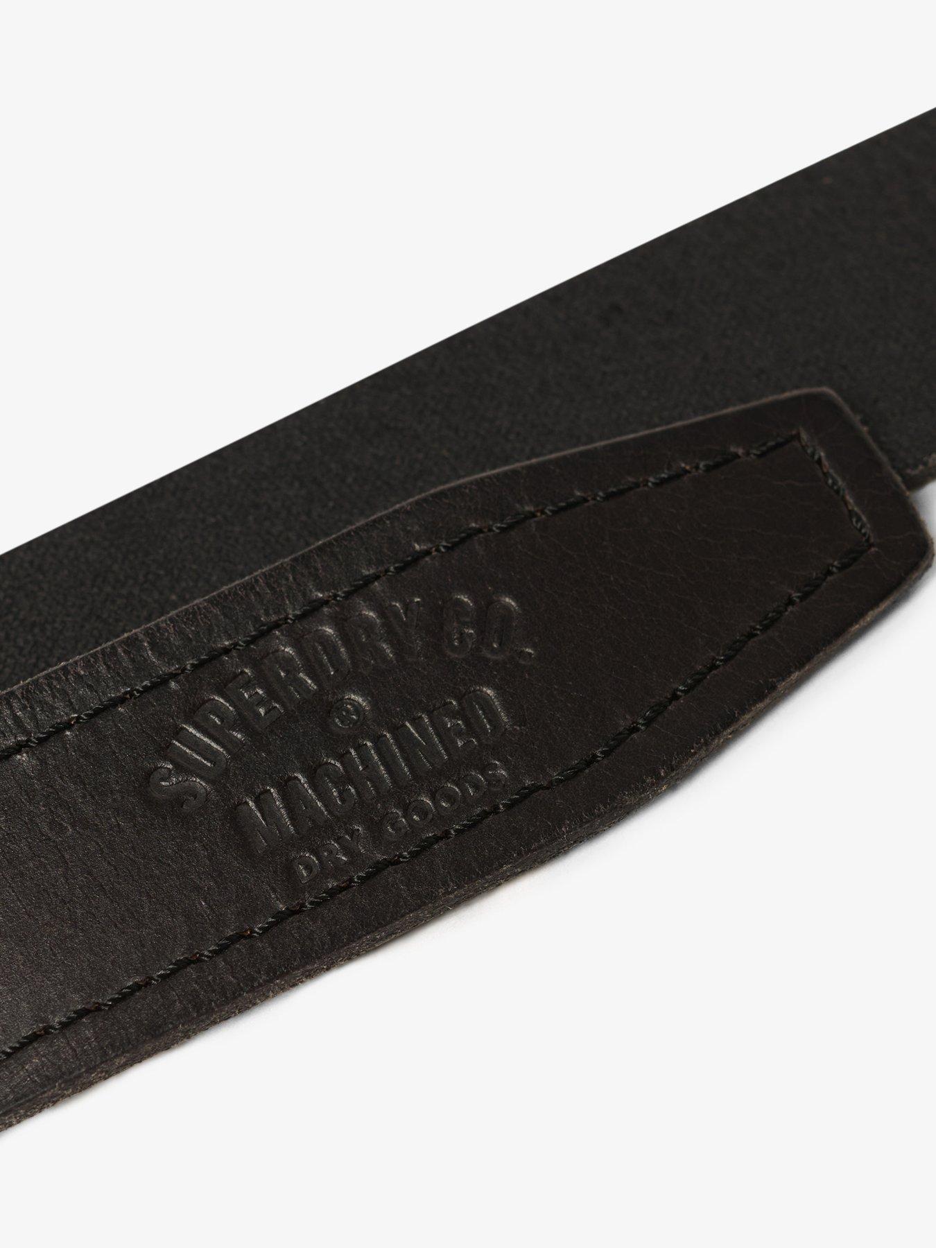 Image 4 of 4 of Superdry Badgeman Leather Belt -Black