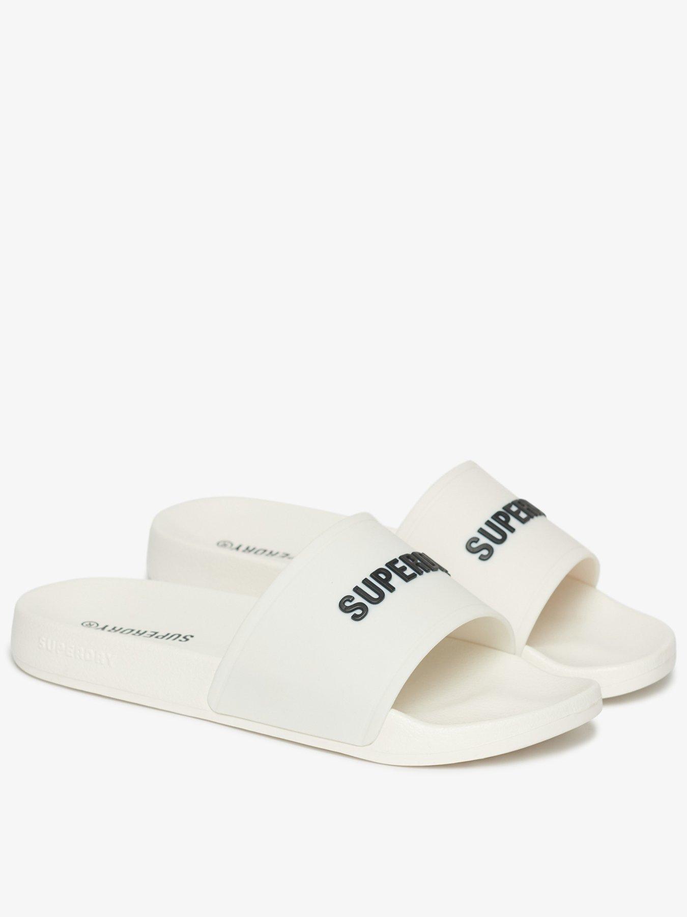  image of superdry-logo-pool-slide--cream