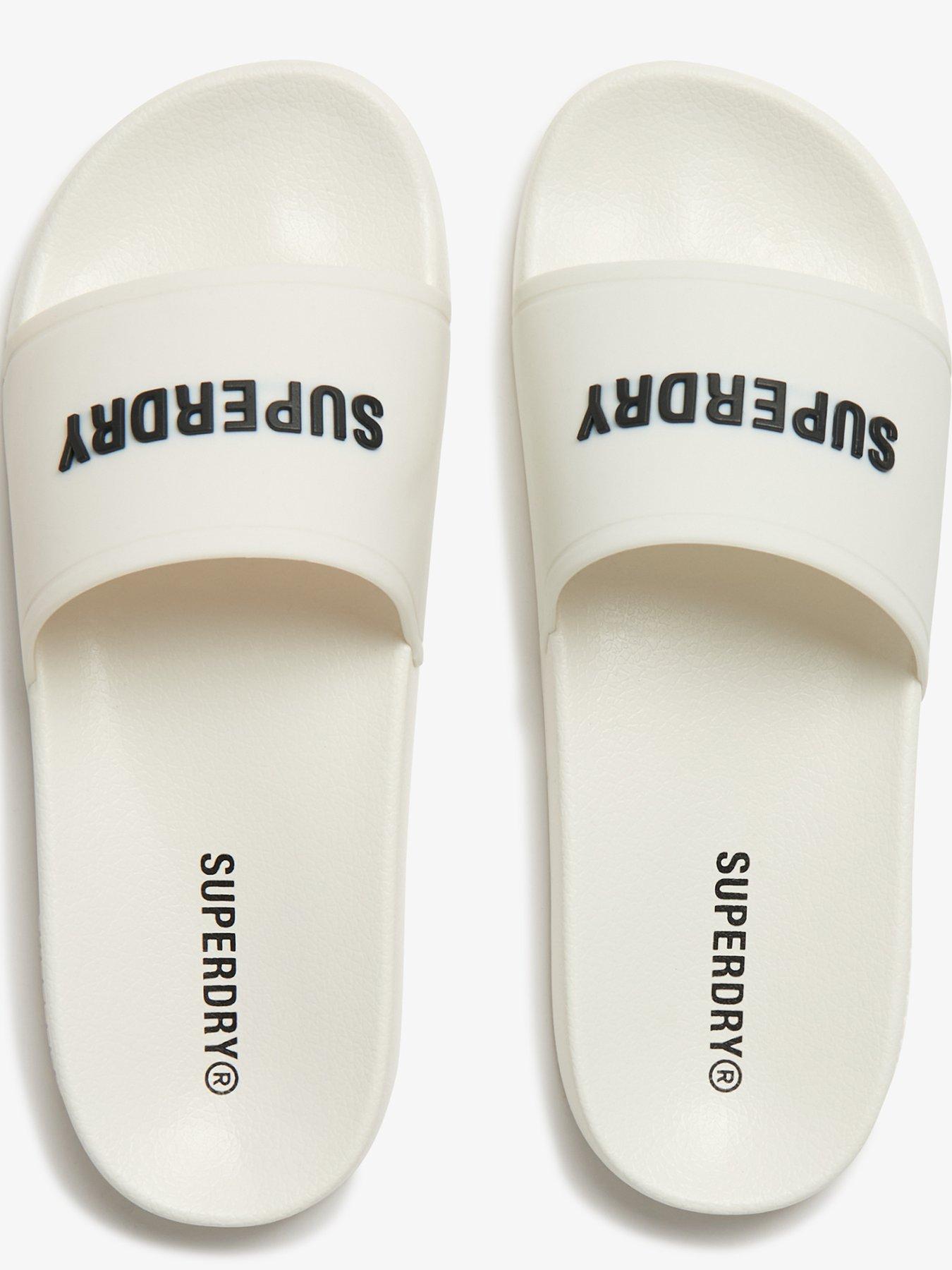  image of superdry-logo-pool-slide--cream