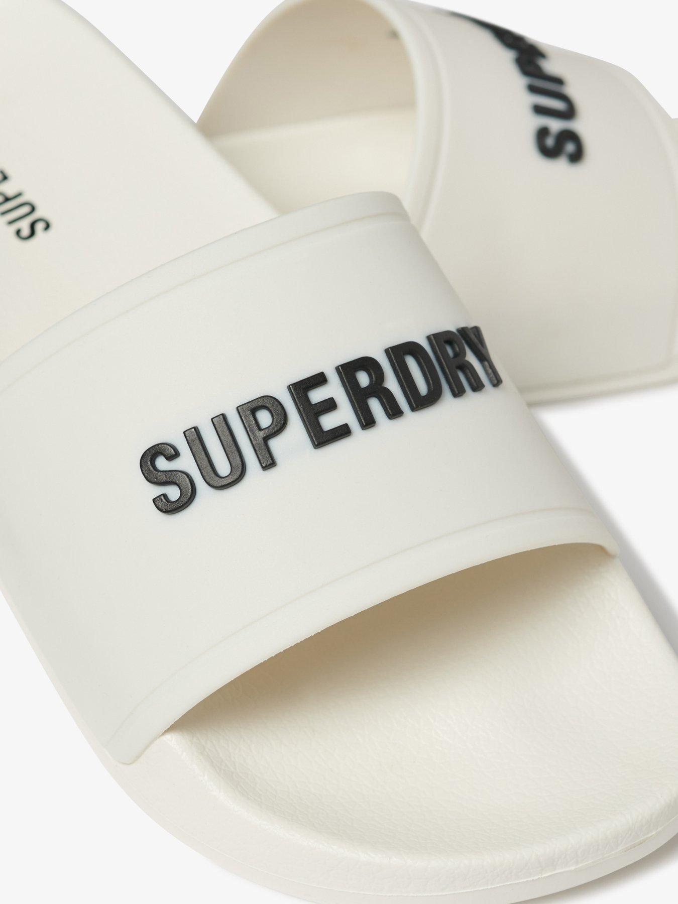  image of superdry-logo-pool-slide--cream