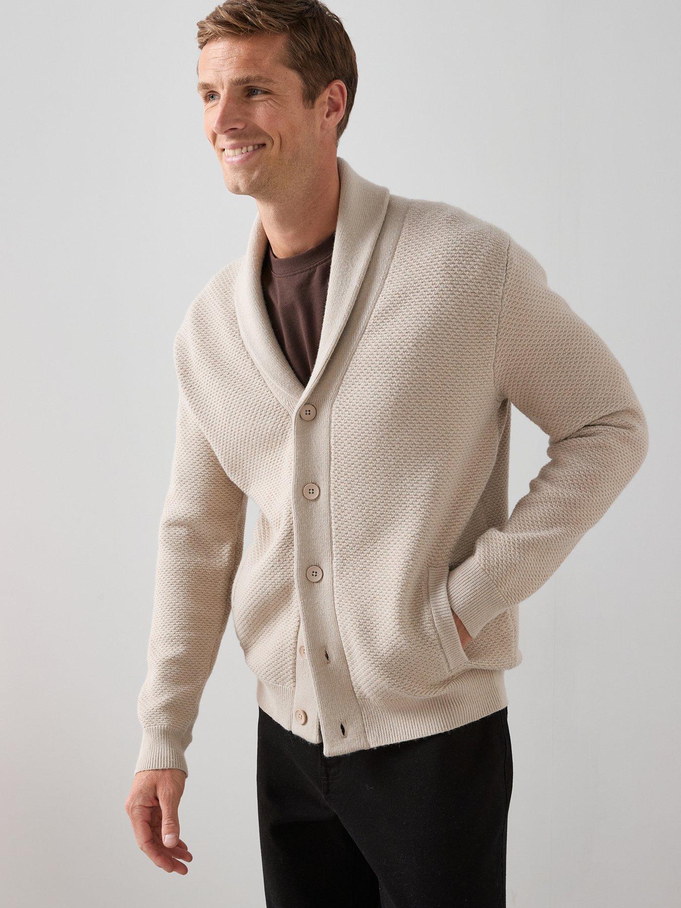 the-very-collection-chunky-textured-shawl-cardigan-beige