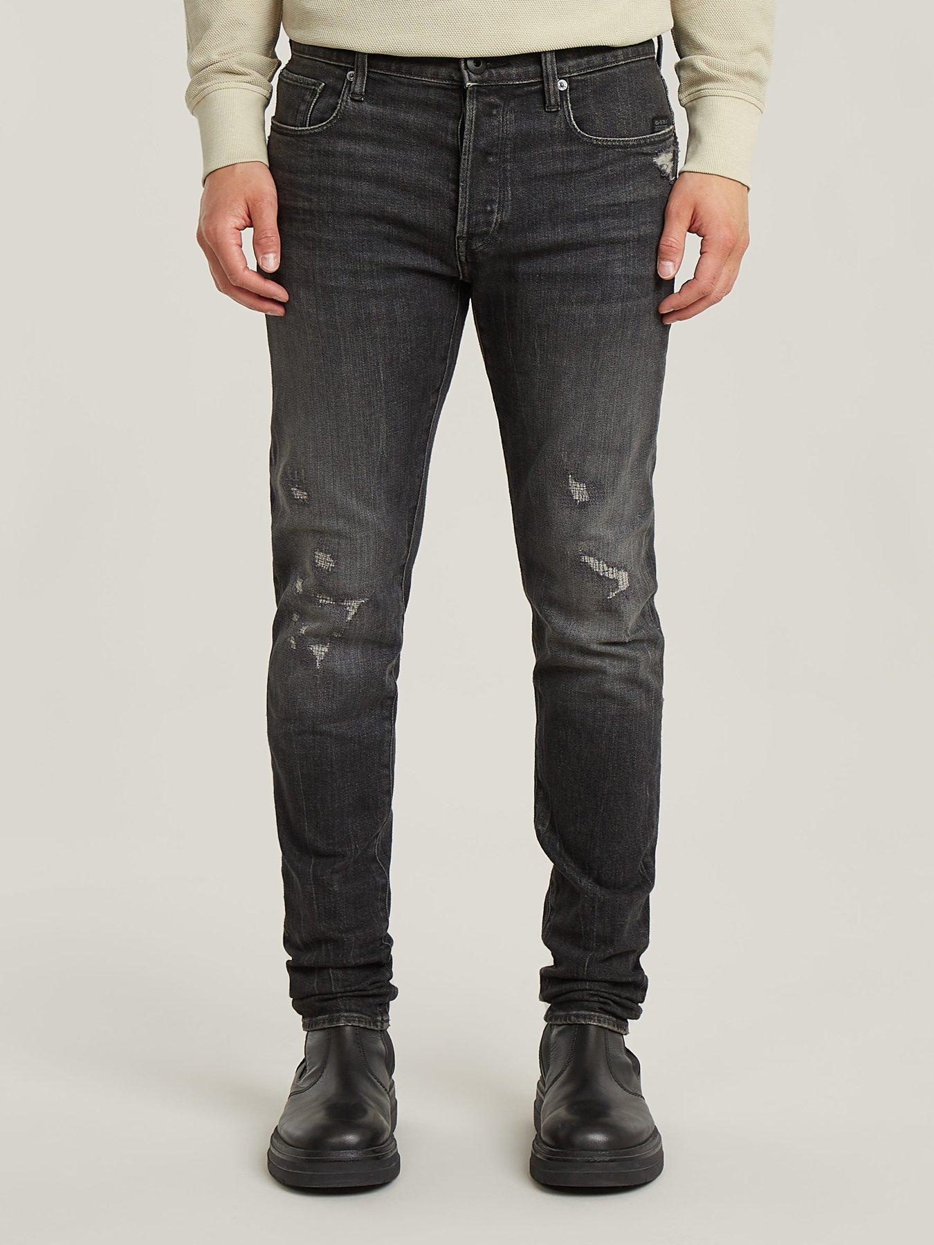 G-Star RAW G Star 3301 Slim Tapered Distressed Jeans Black