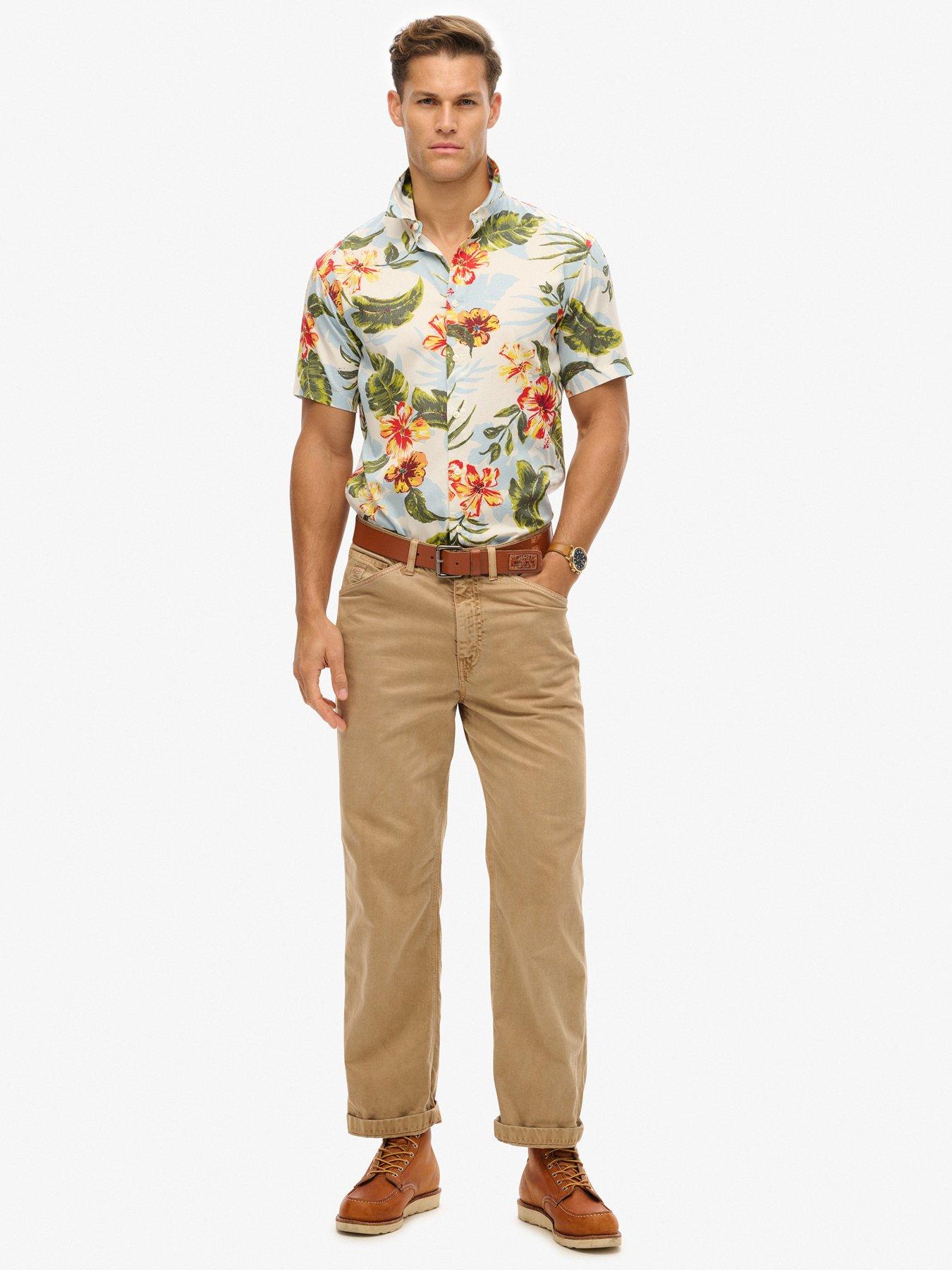  image of superdry-hawaiian-print-short-sleeve-shirt-multi