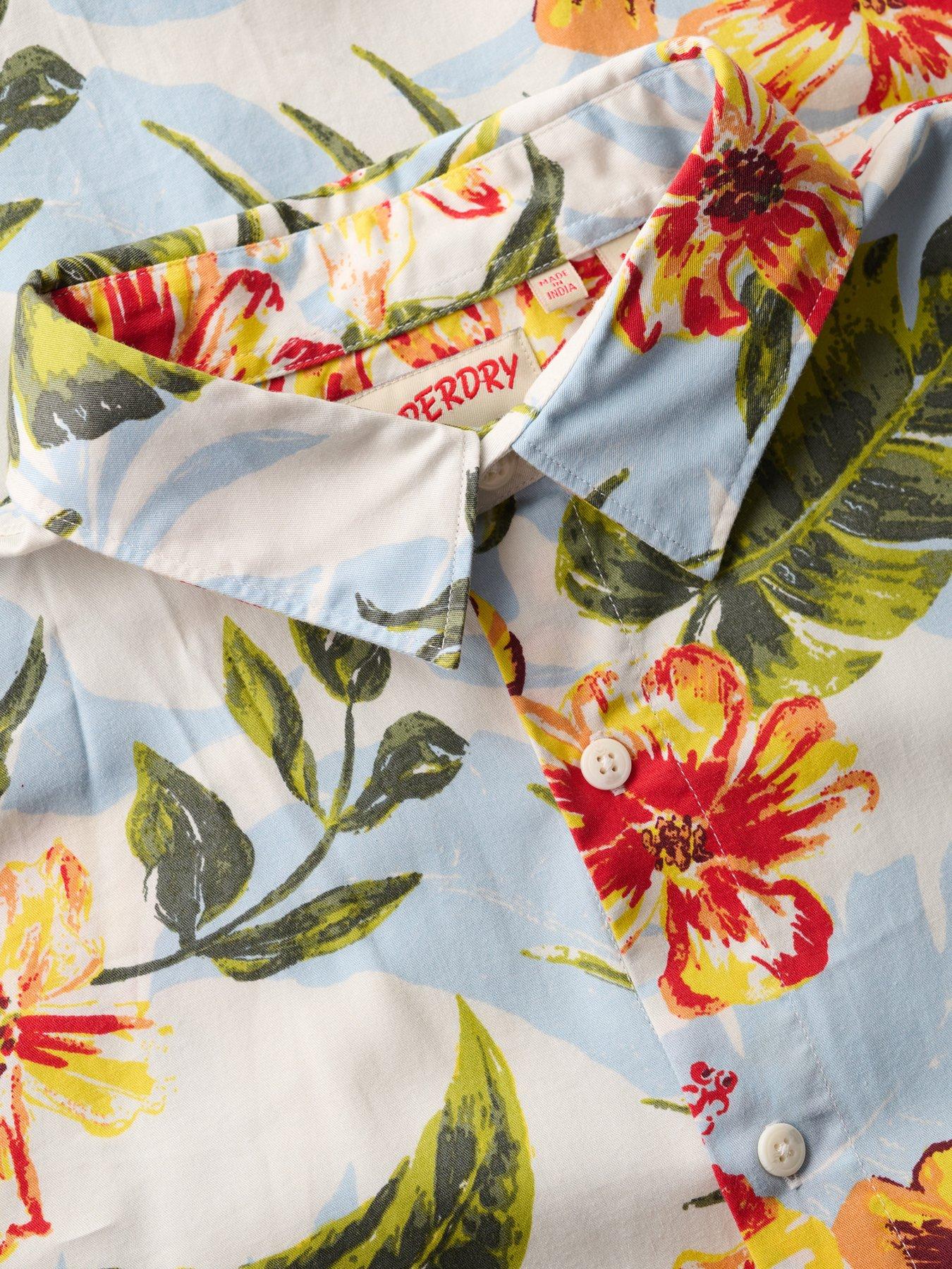  image of superdry-hawaiian-print-short-sleeve-shirt-multi
