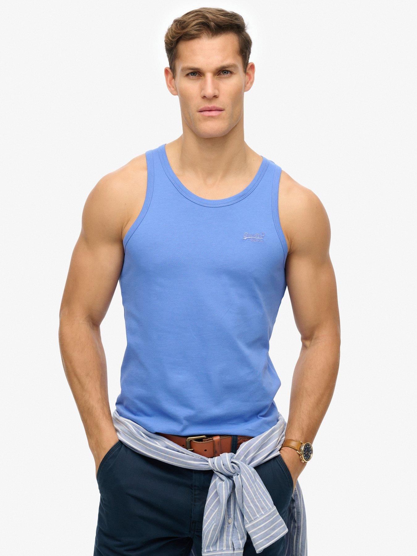  image of superdry-essential-logo-vest-top-blue