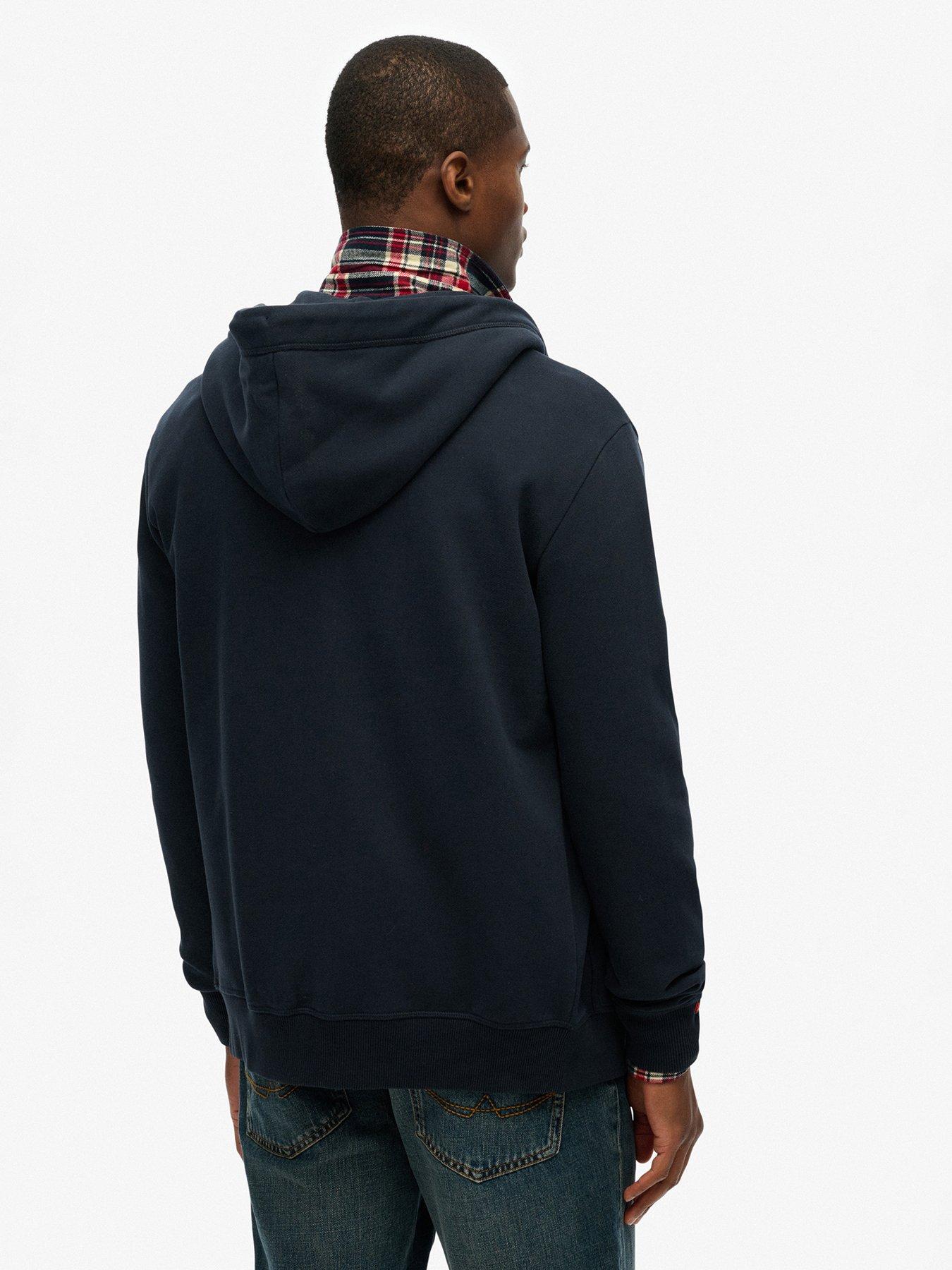  image of superdry-essential-logo-zip-hoodie-navy