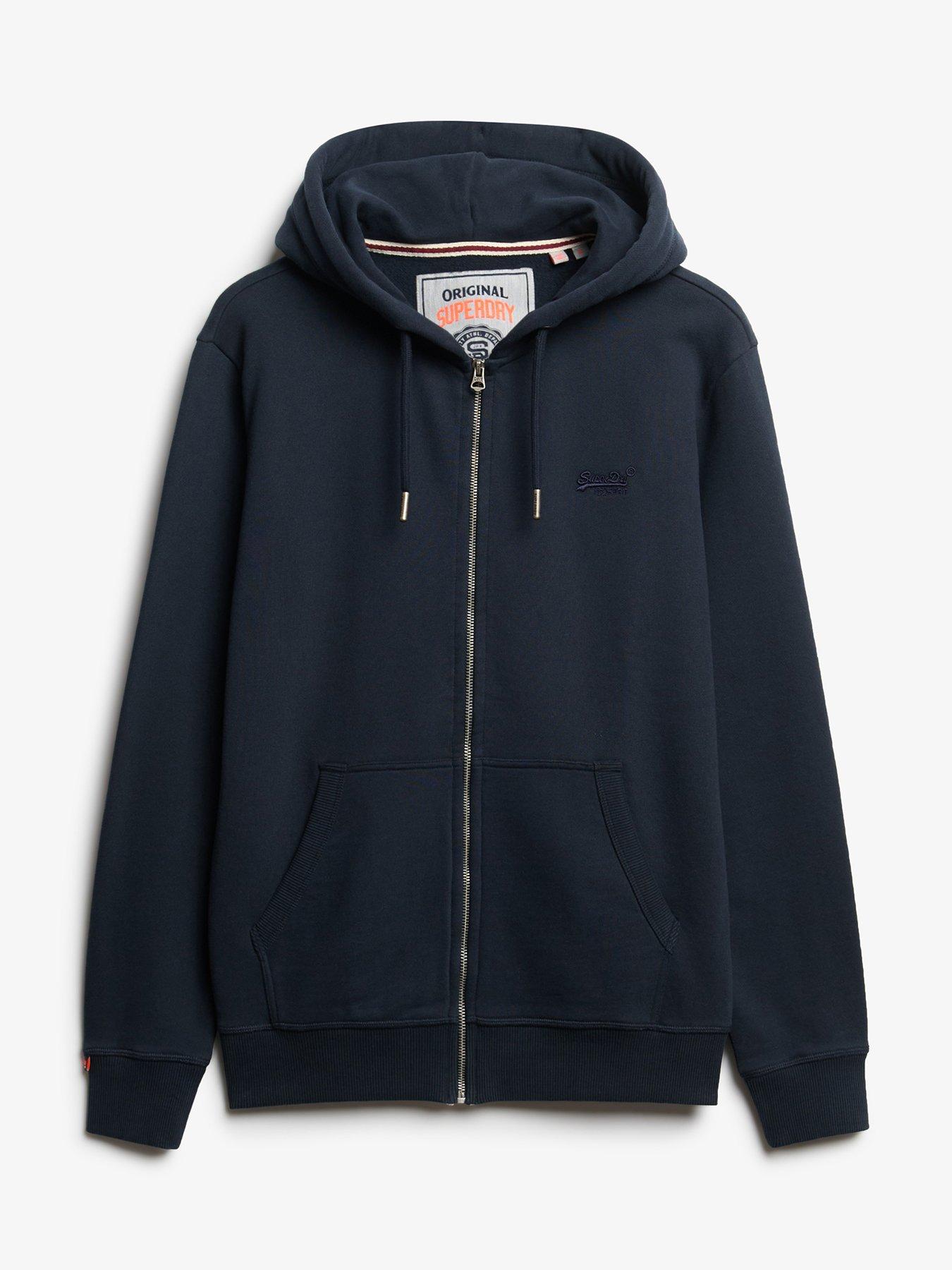  image of superdry-essential-logo-zip-hoodie-navy