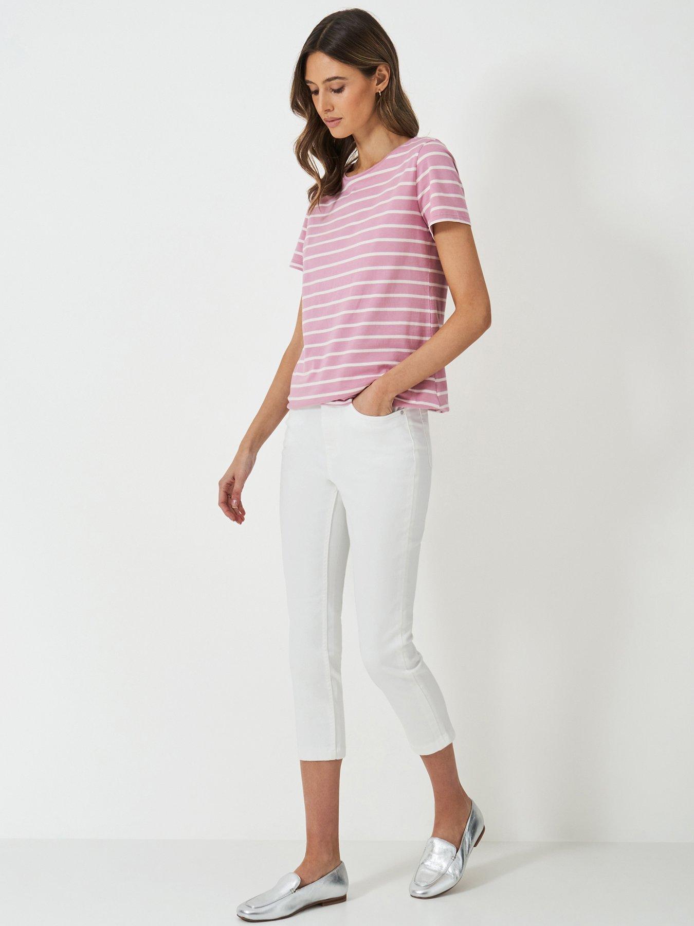 undefined Cropped Jeans - White