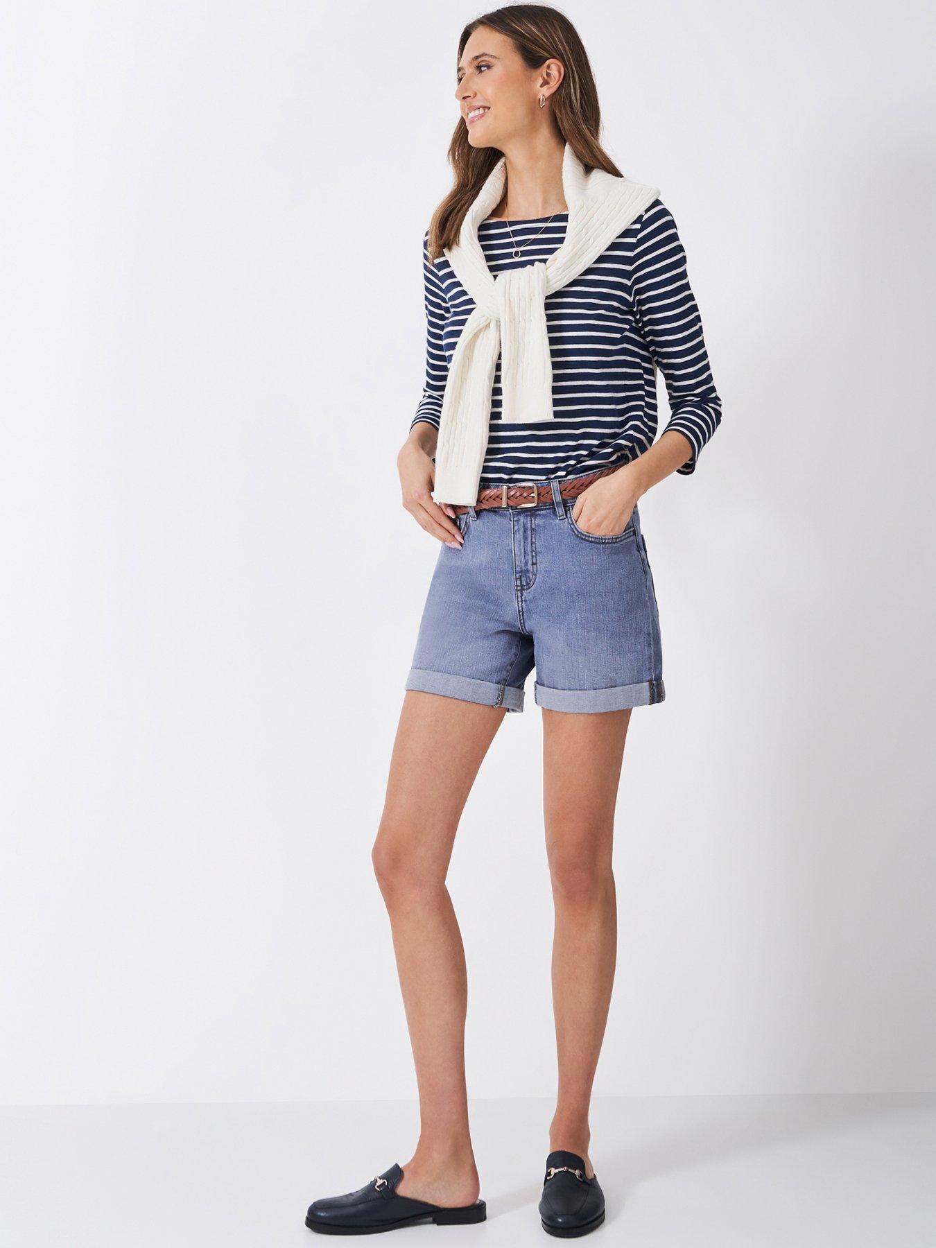 undefined Cotton Denim Shorts - Blue