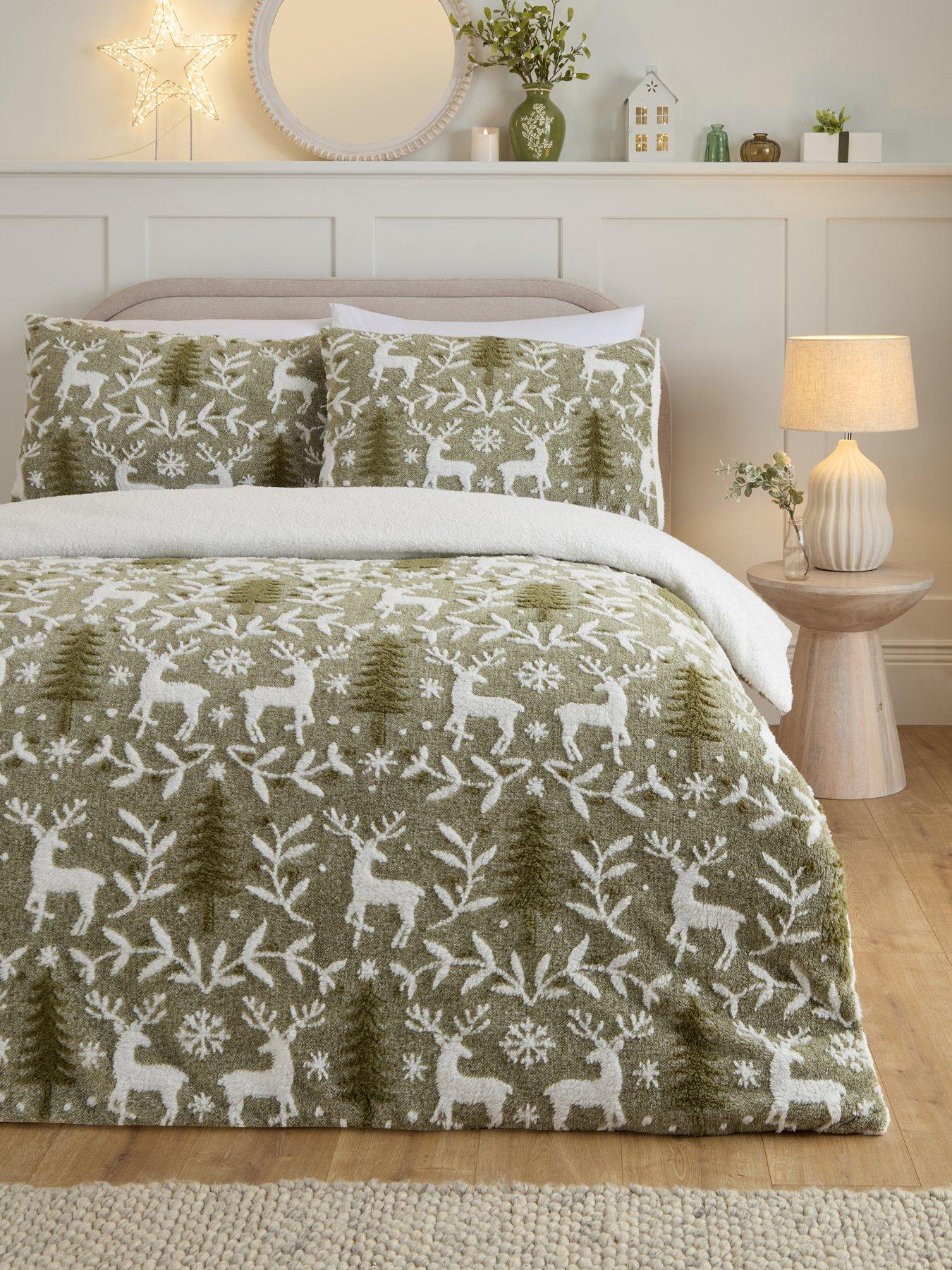 very-home-stag-woodland-fleece-duvet-covernbspset