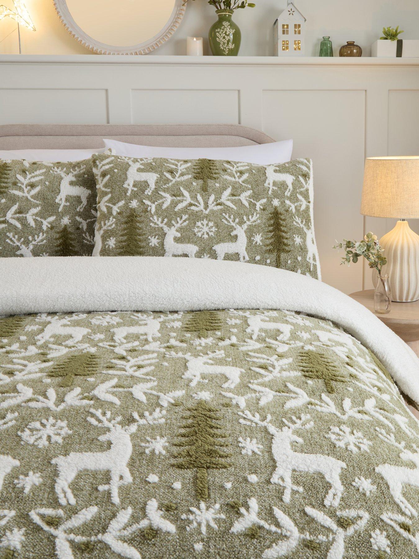 Image 3 of 5 of Very Home Stag Woodland Fleece Duvet Cover&nbsp;Set