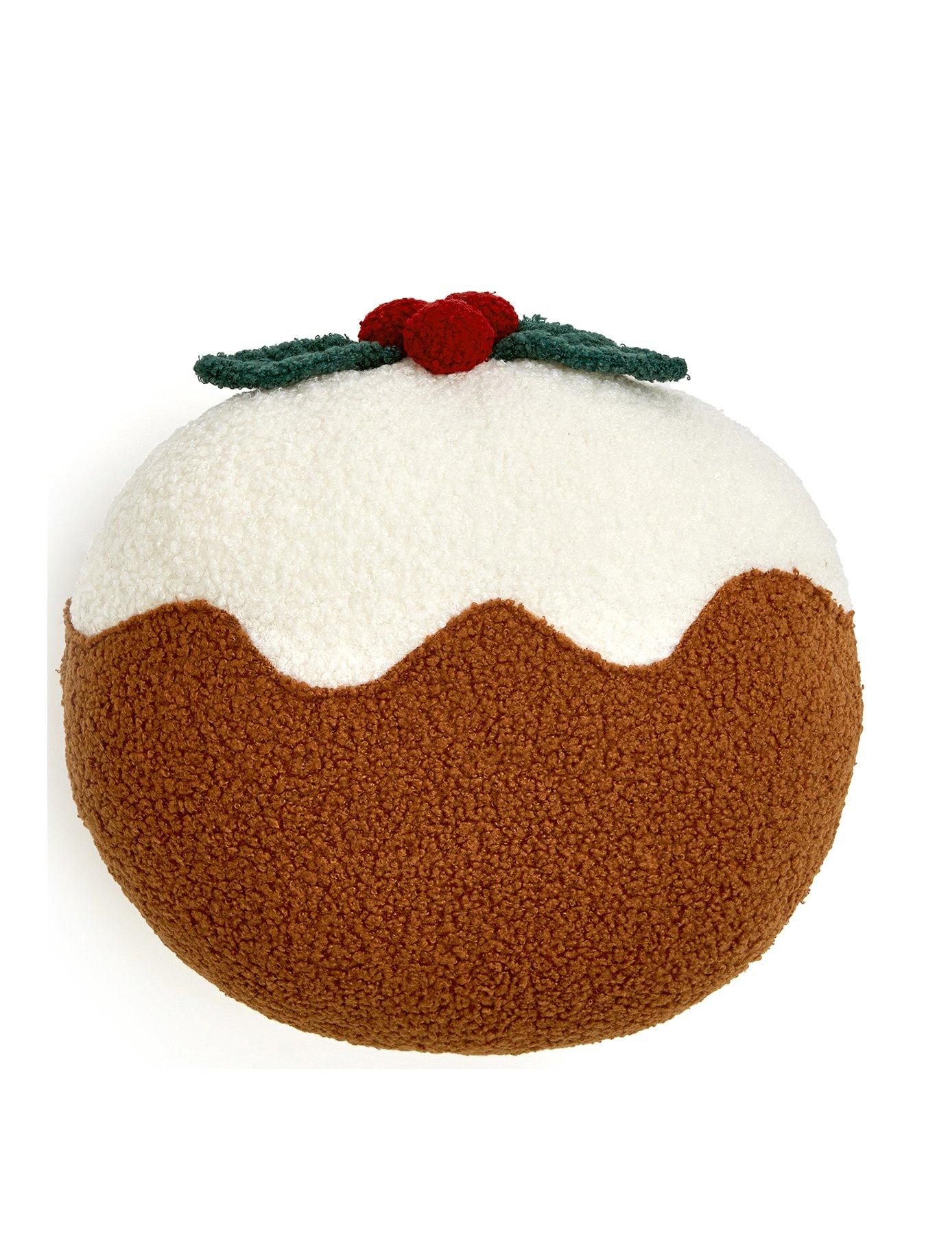  image of the-very-collection-christmas-pudding-shaped-cushion