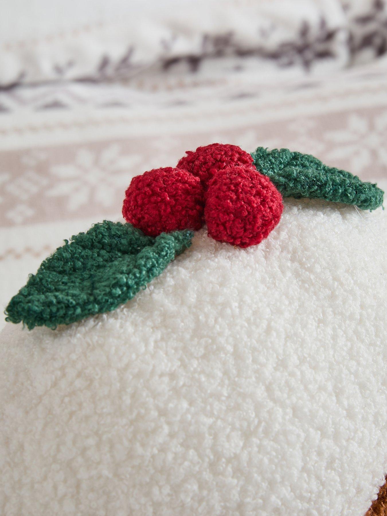  image of the-very-collection-christmas-pudding-shaped-cushion