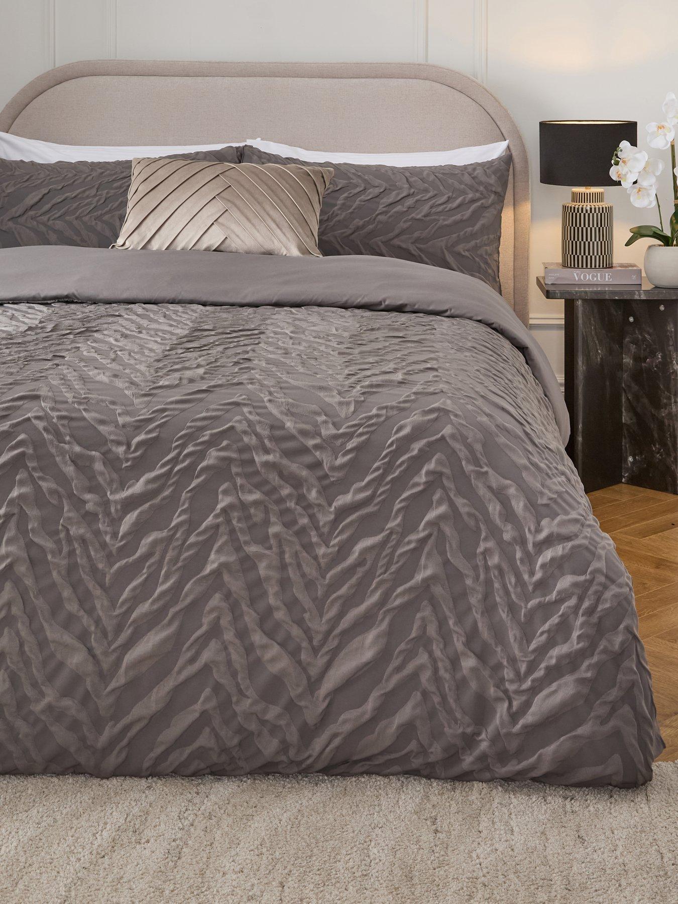 Image 1 of 5 of Very Home Zebra Jacquard Duvet Cover&nbsp;Set - Charcoal