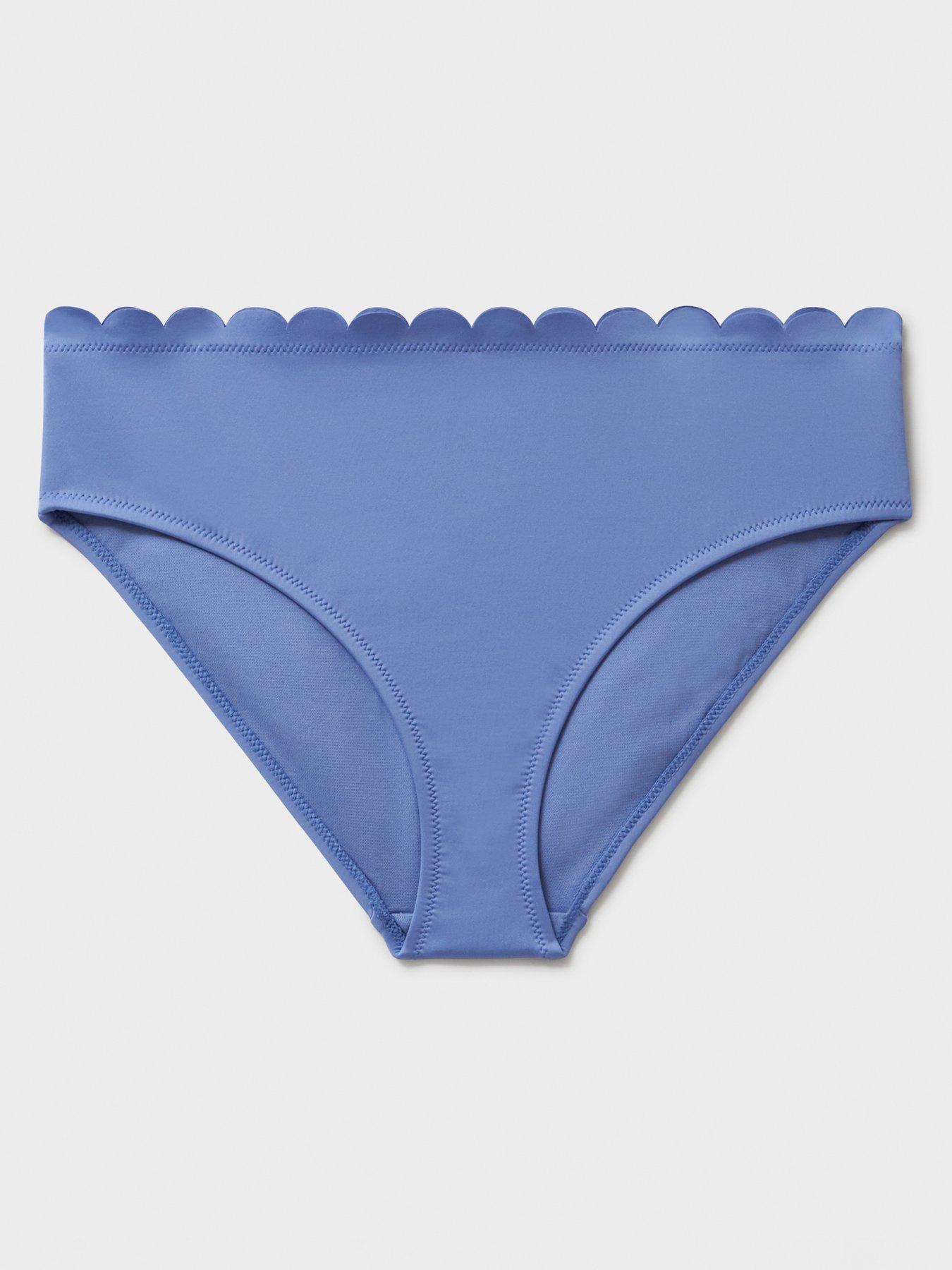 Image 5 of 5 of Crew Clothing Scalloped Bikini Bottoms - Navy