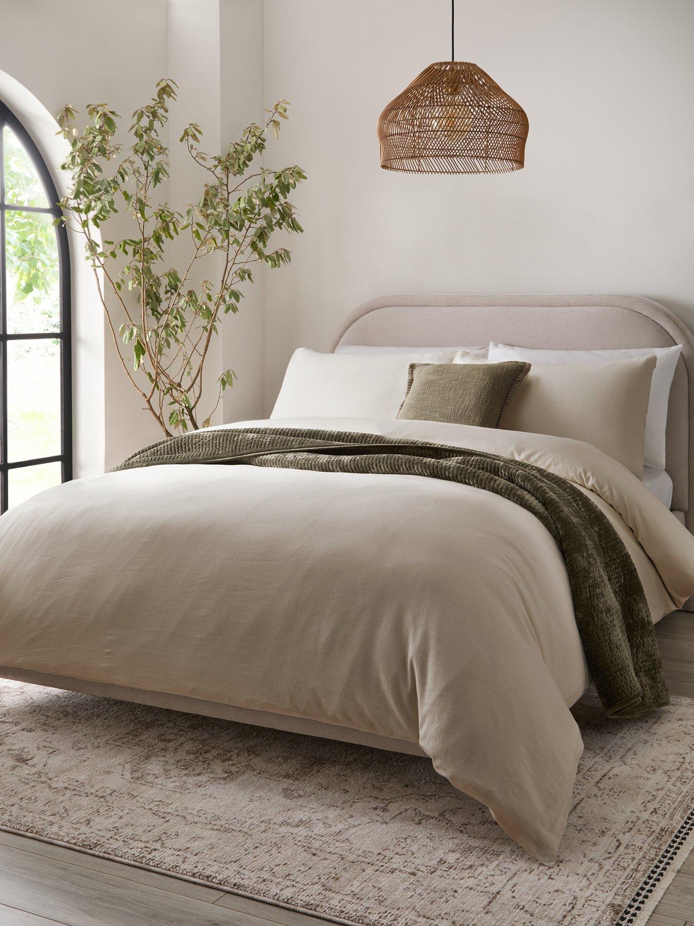 Image 1 of 5 of Michelle Keegan Home Relaxed Linen Mix Plain Duvet Cover&nbsp;Set