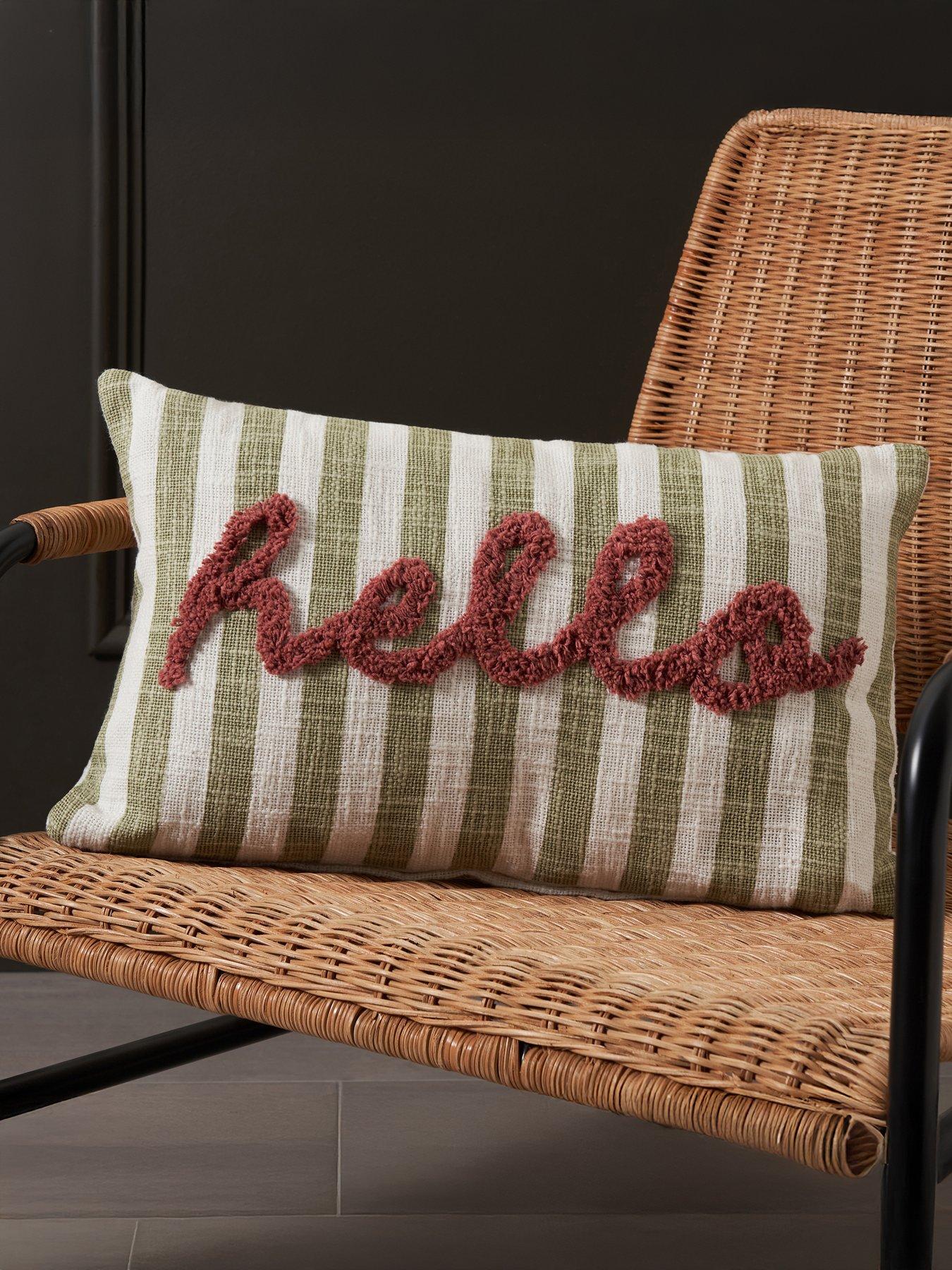 very-home-hello-tufted-cushion