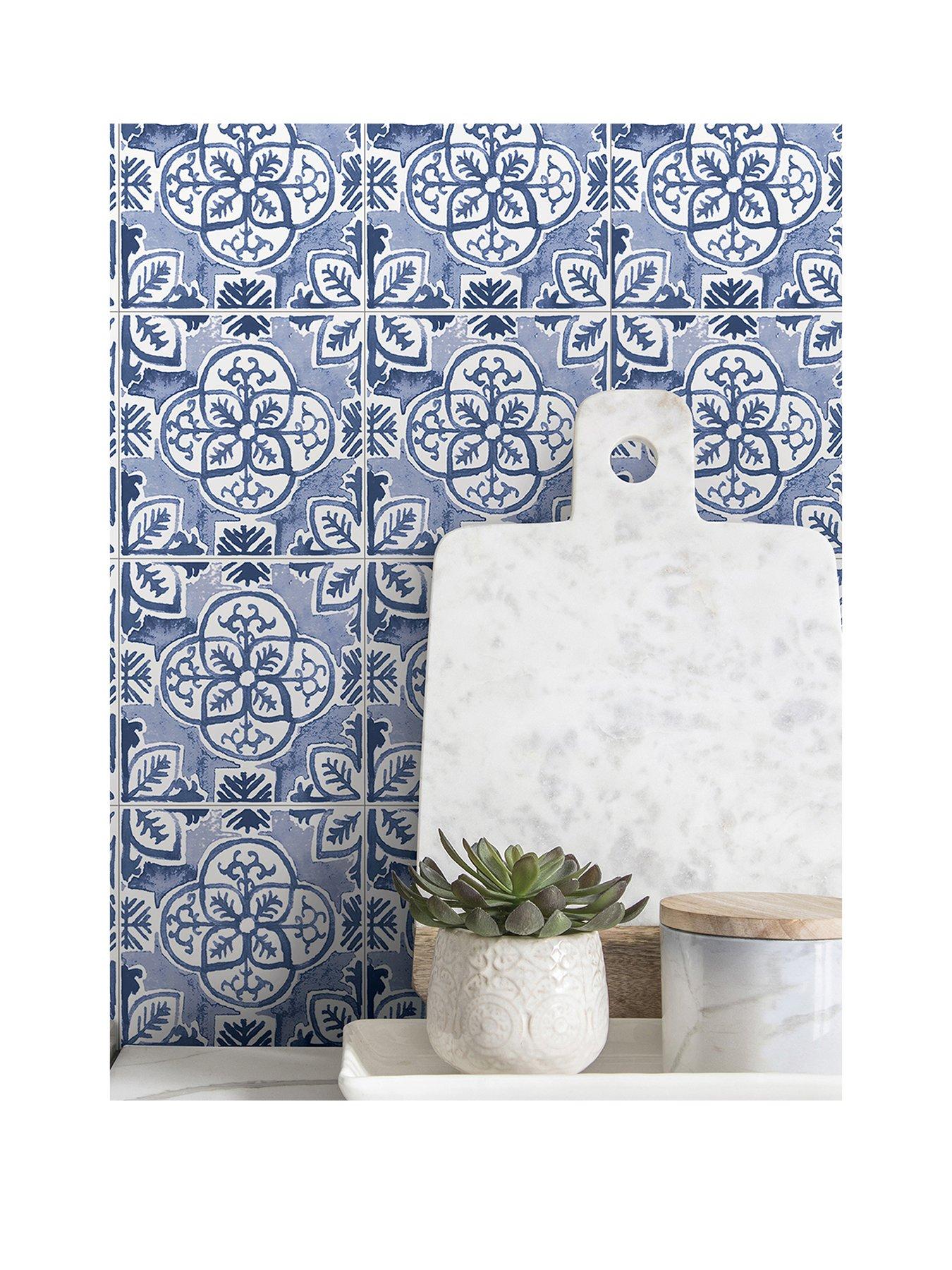 InHome Wallpops Pack of 12 Caeli Peel and Stick Wall Tiles