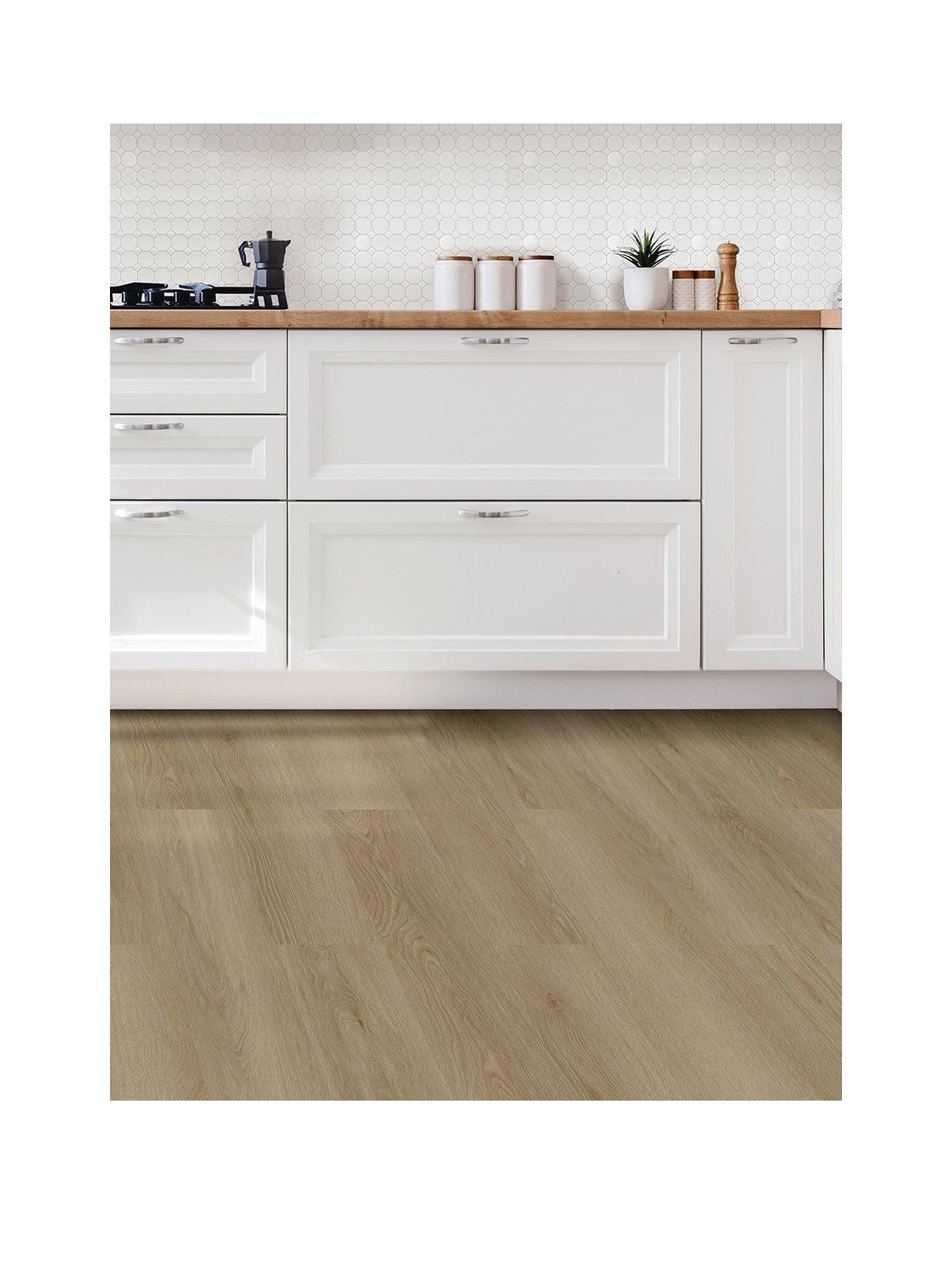 Floor Pops Pack of 7 Natural Oak Wood Peel  &  Stick Floor Planks