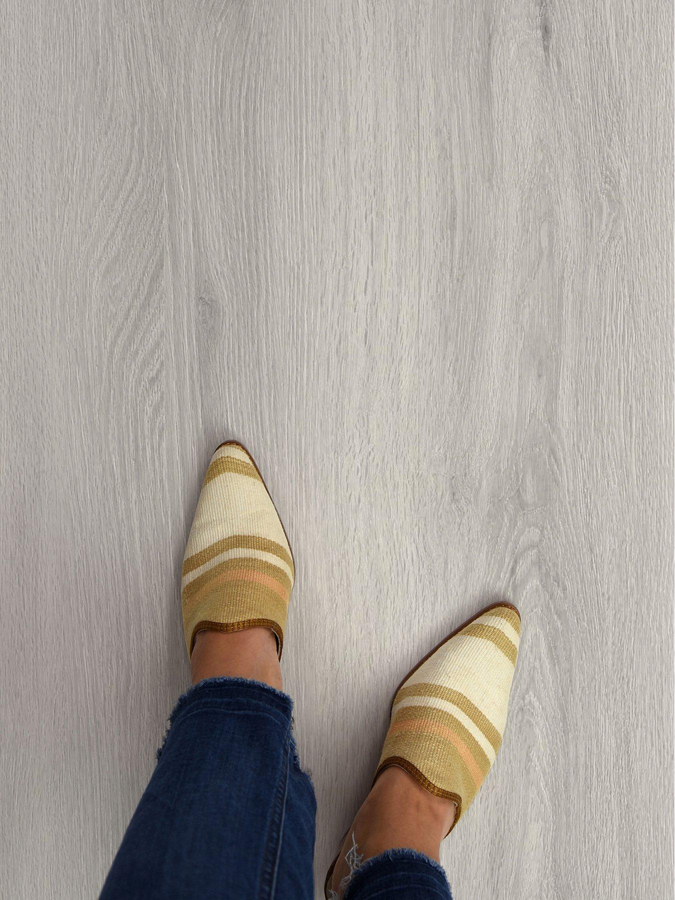 Image 3 of 5 of Floor Pops Pack of 7 Light Grey Wood Peel &amp; Stick Floor Planks