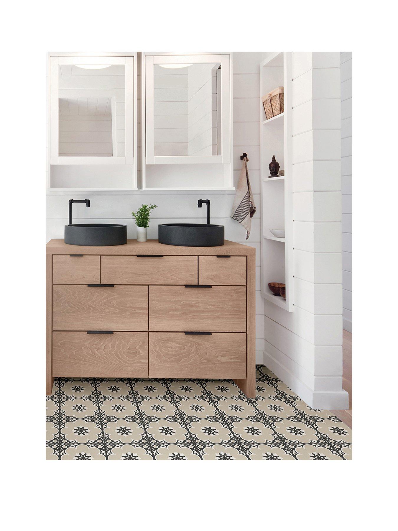 Floor Pops Pack of 10 Daphne Peel  &  Stick Floor Tiles