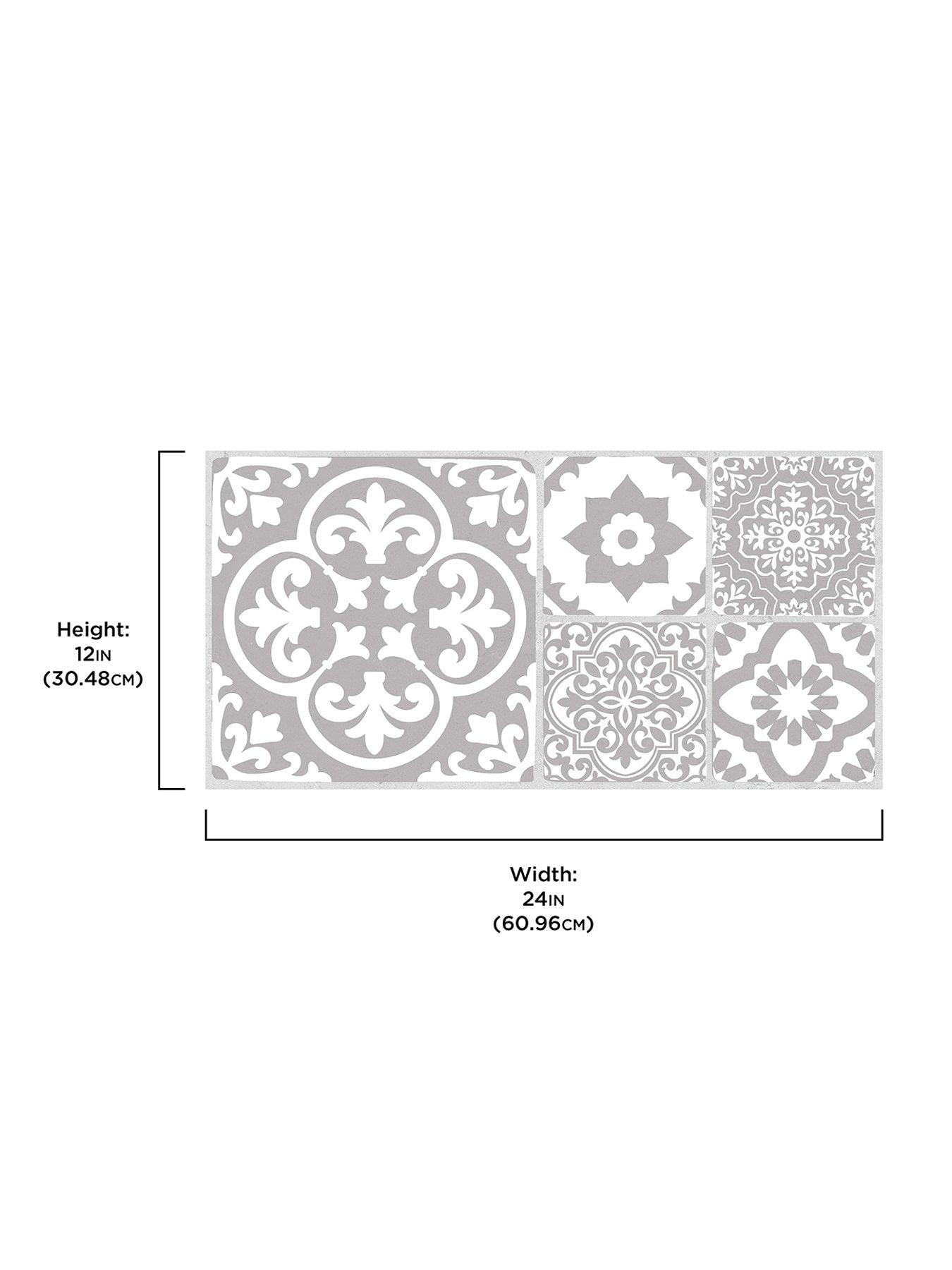  image of floor-pops-pack-of-6-valencia-grey-peel-amp-stick-floor-tiles