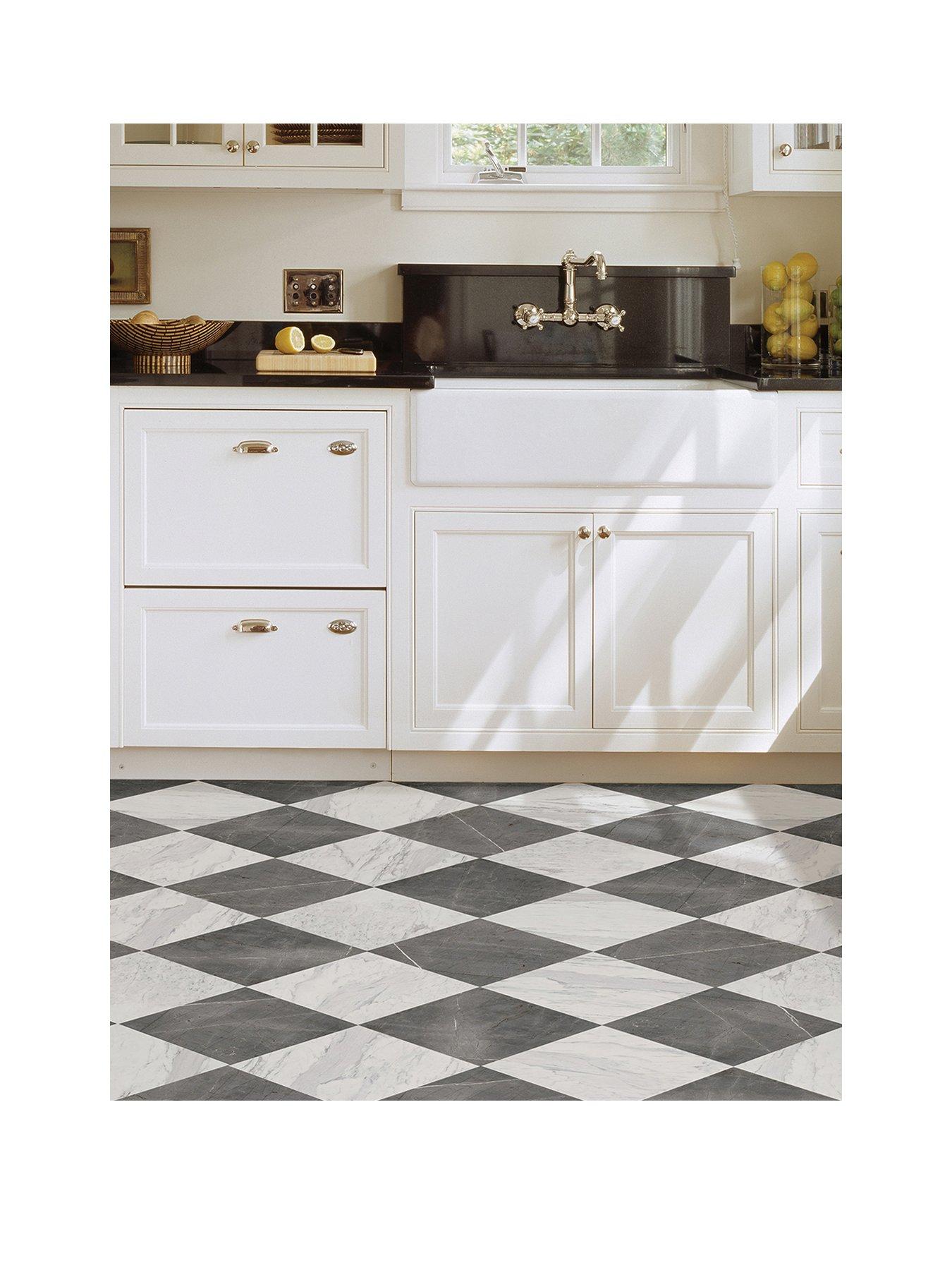 Floor Pops Pack of 10 Bonneville Marble Peel  &  Stick Floor Tiles