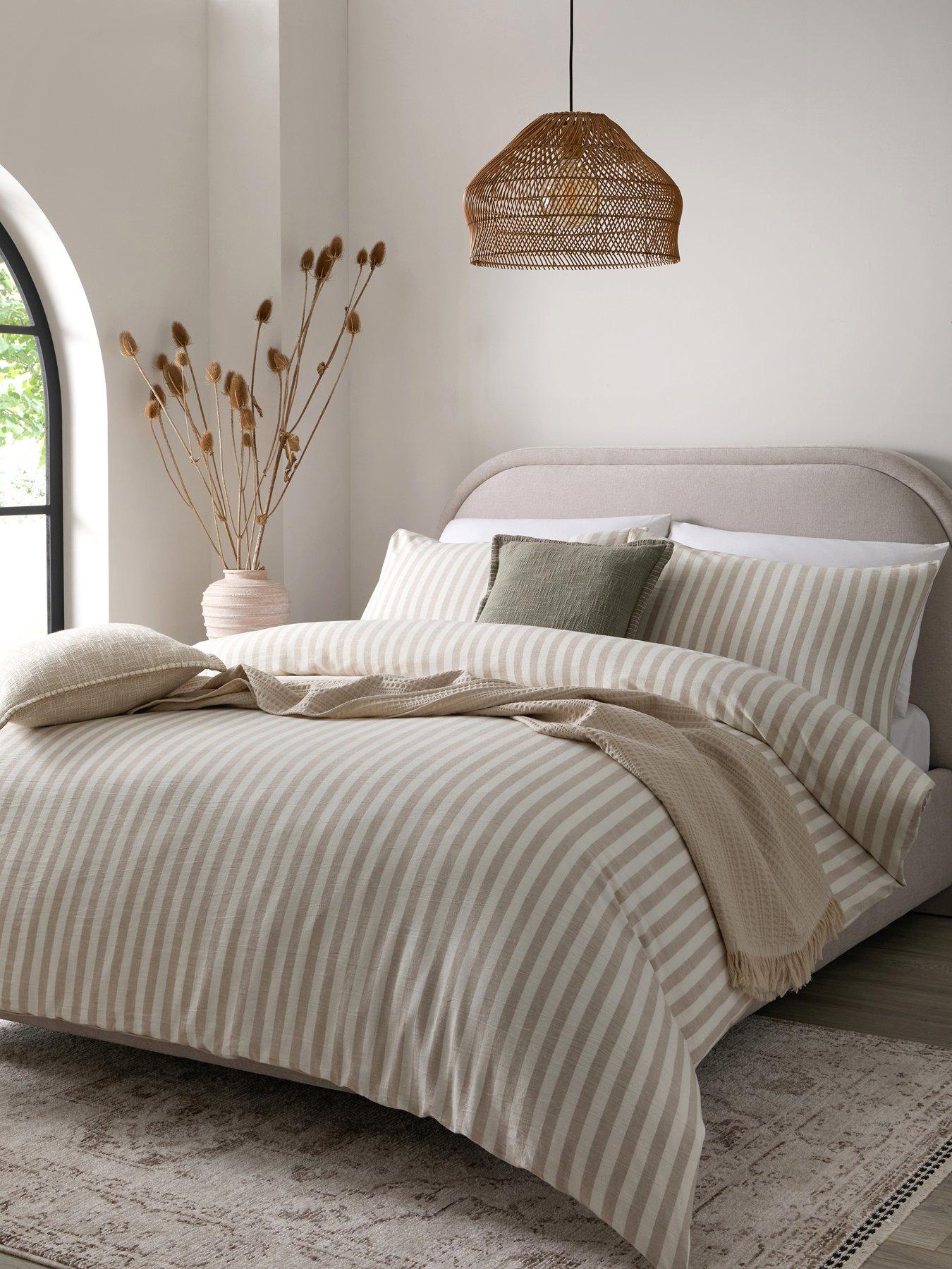 The Very Collection Relaxed Linen Mix Stripe Duvet Cover Set