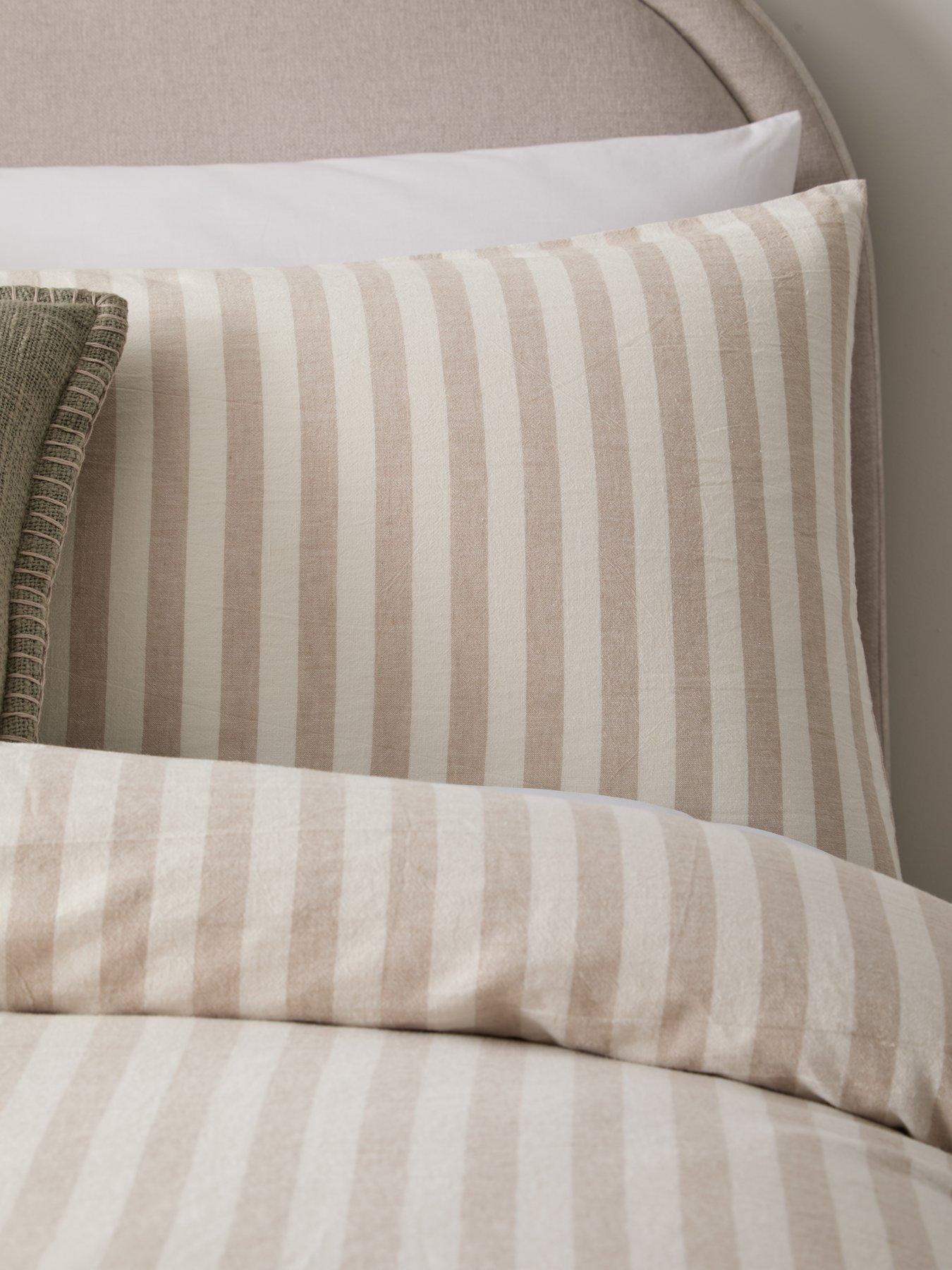  image of michelle-keegan-home-relaxed-linen-mix-stripe-duvet-covernbspset