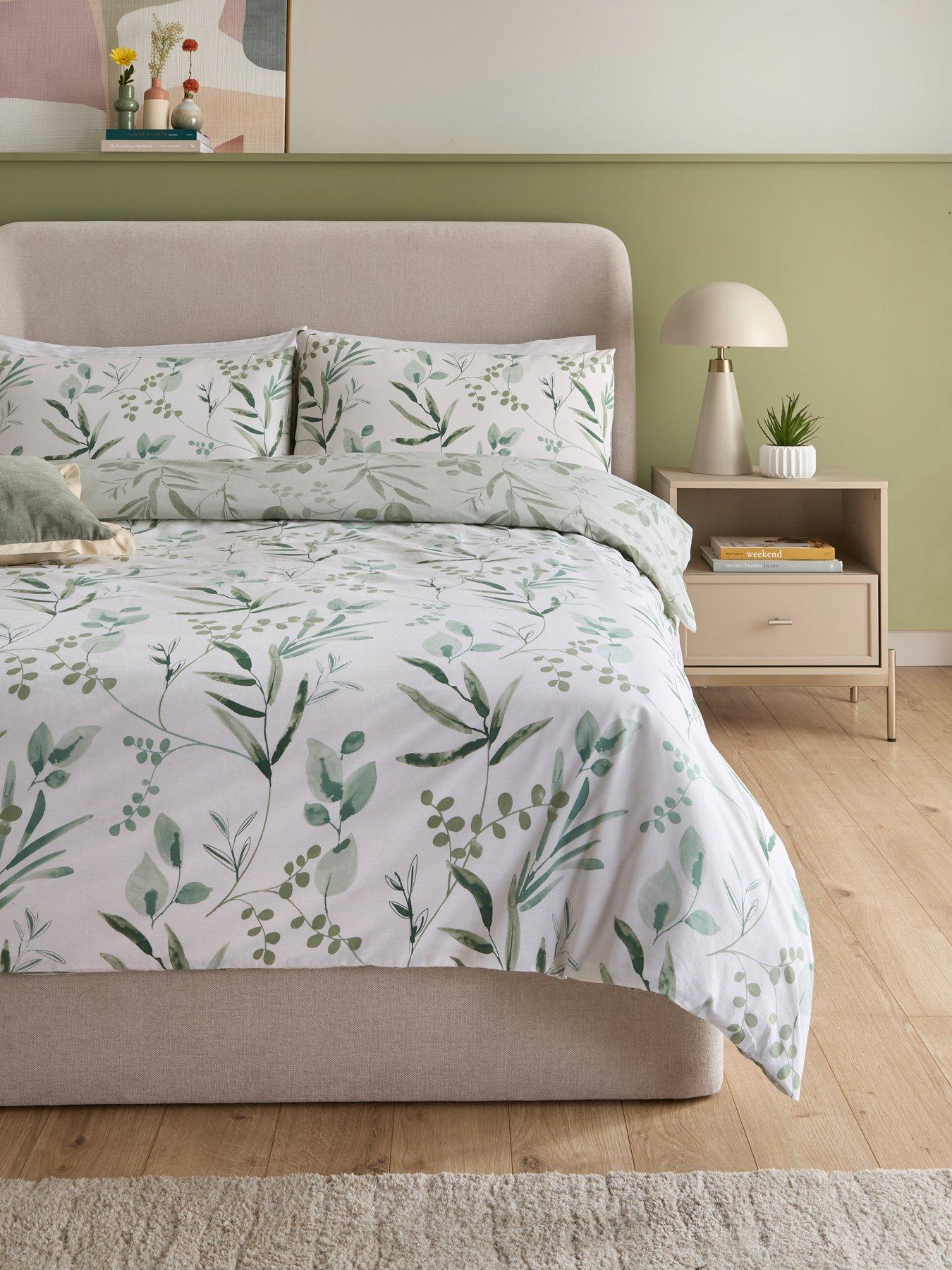 undefined Botanical Leaf Print Duvet Cover Set