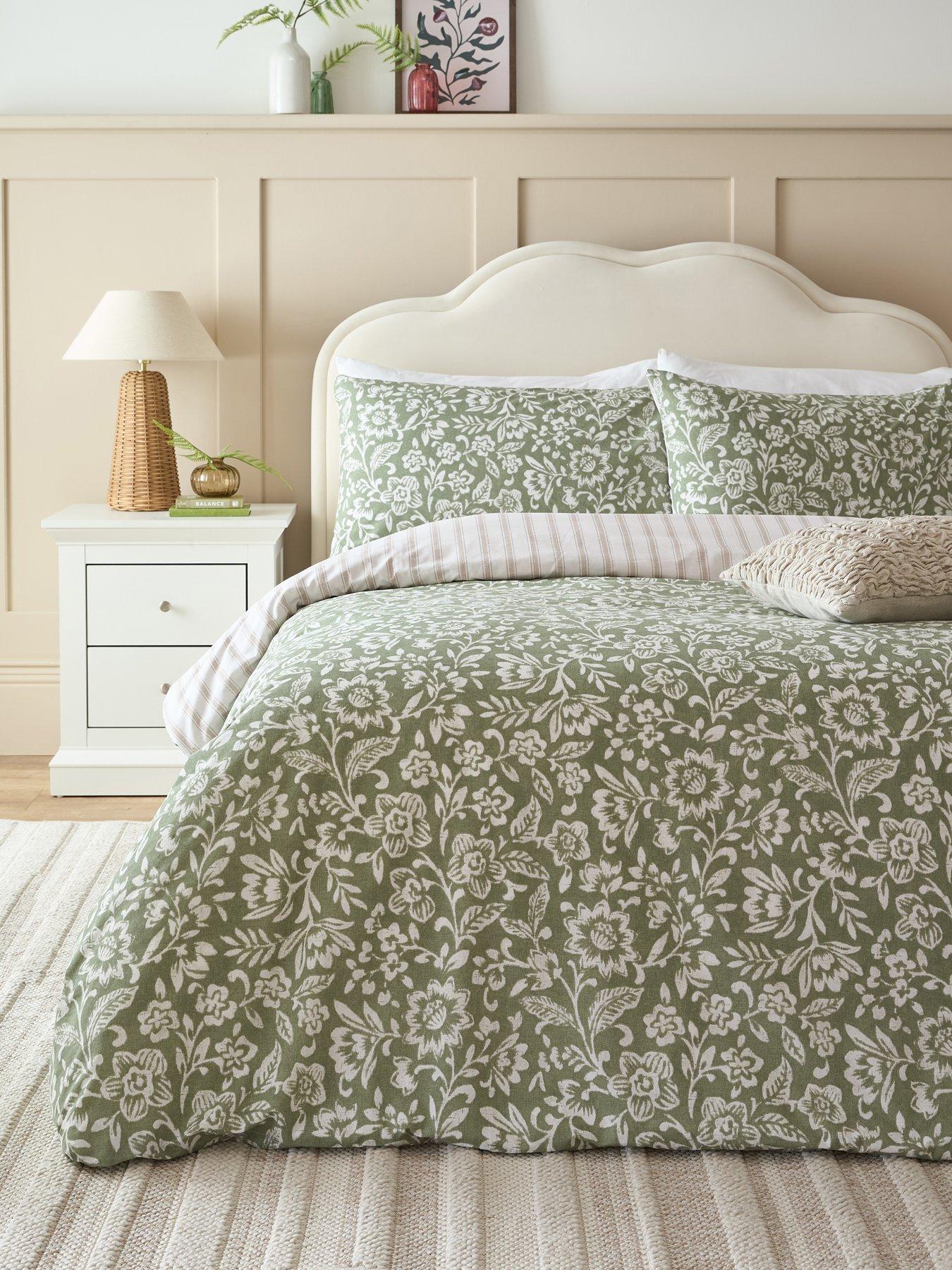 The Very Collection Folk Foral Woodblock Print Duvet Cover Set