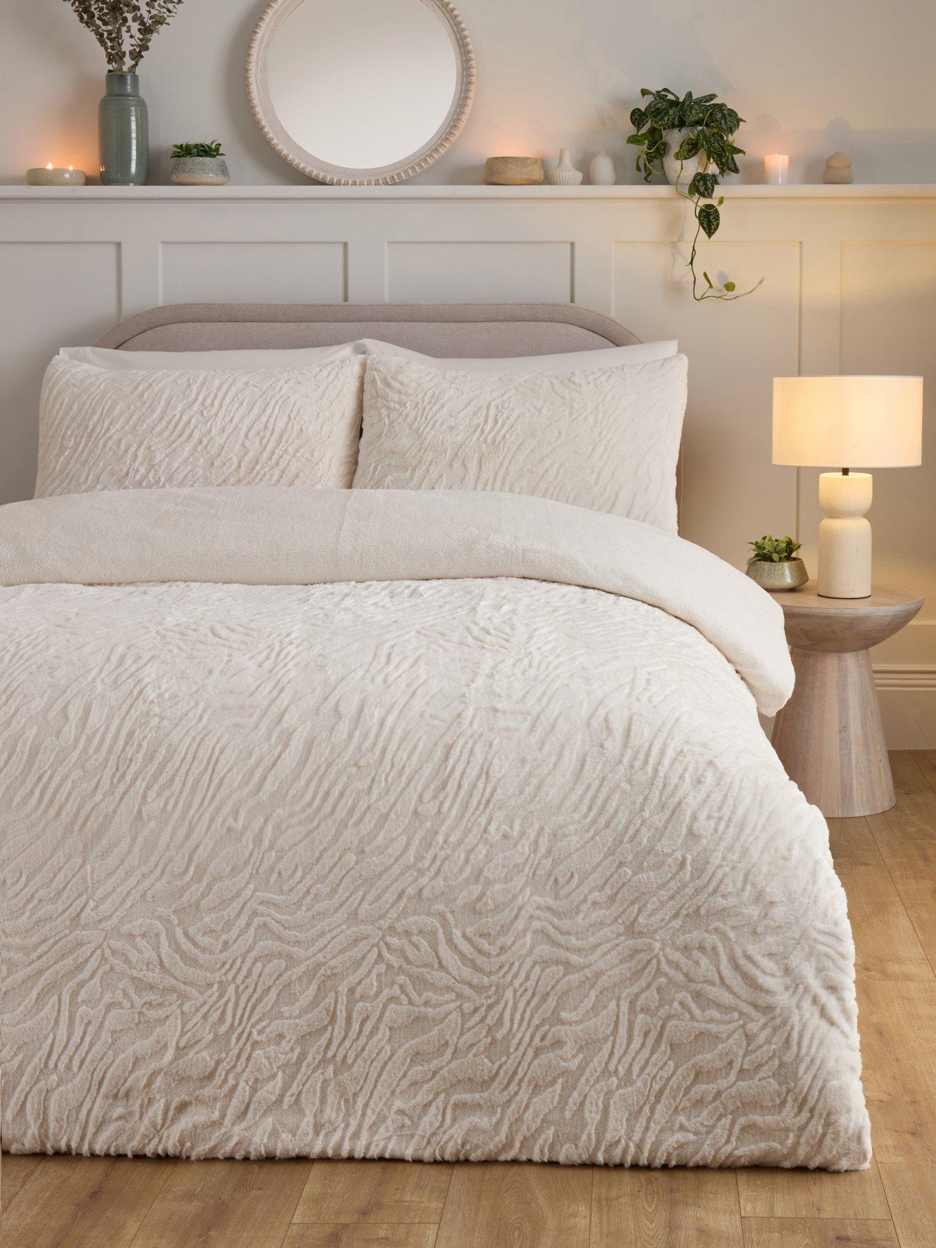Image 1 of 5 of Very Home Zebra Carved Faux Fur Duvet Cover&nbsp;Set