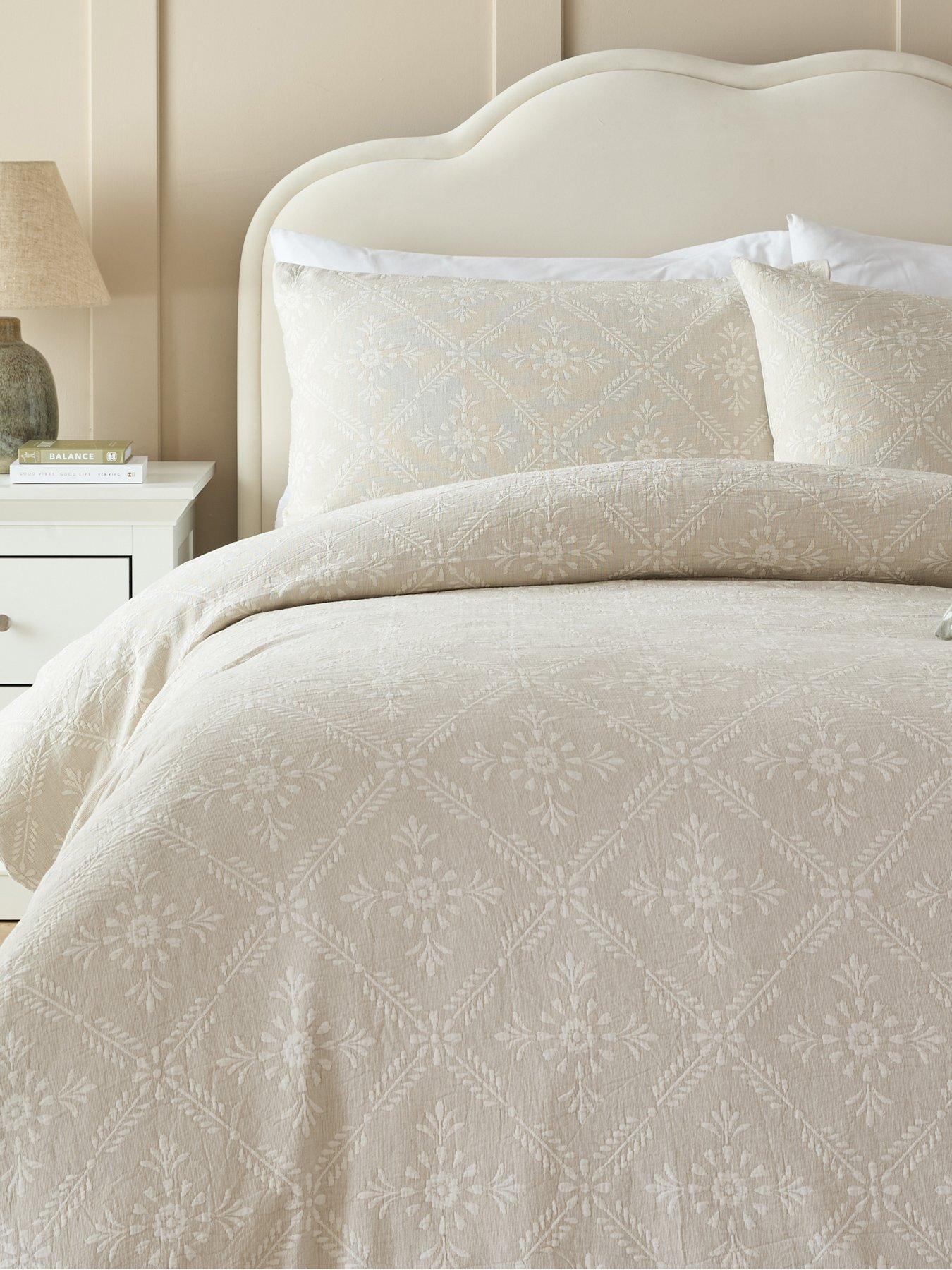  image of very-home-country-floral-jacquard-duvet-cover-set