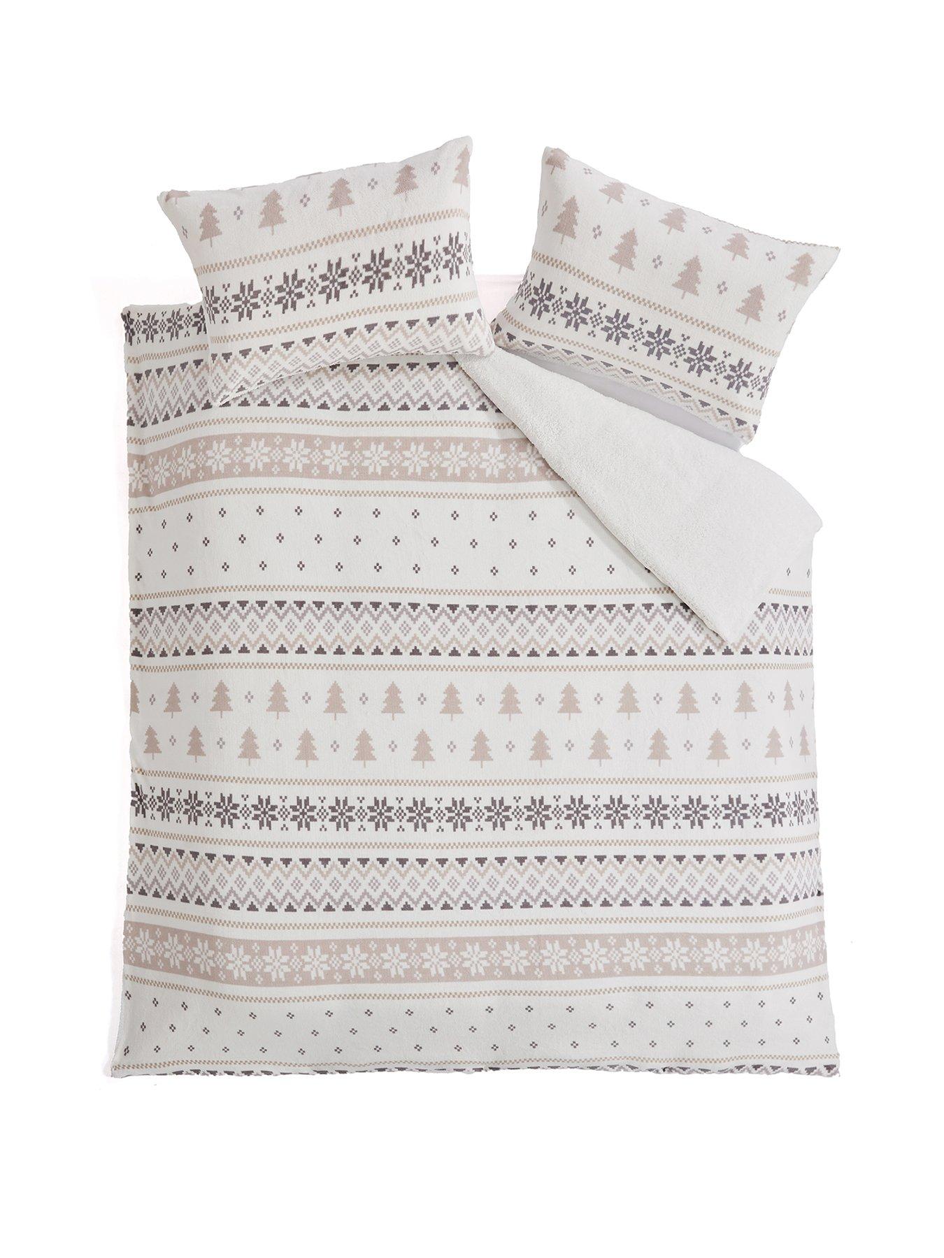 stillFront image of very-home-fairisle-printed-fleece-duvet-covernbspset